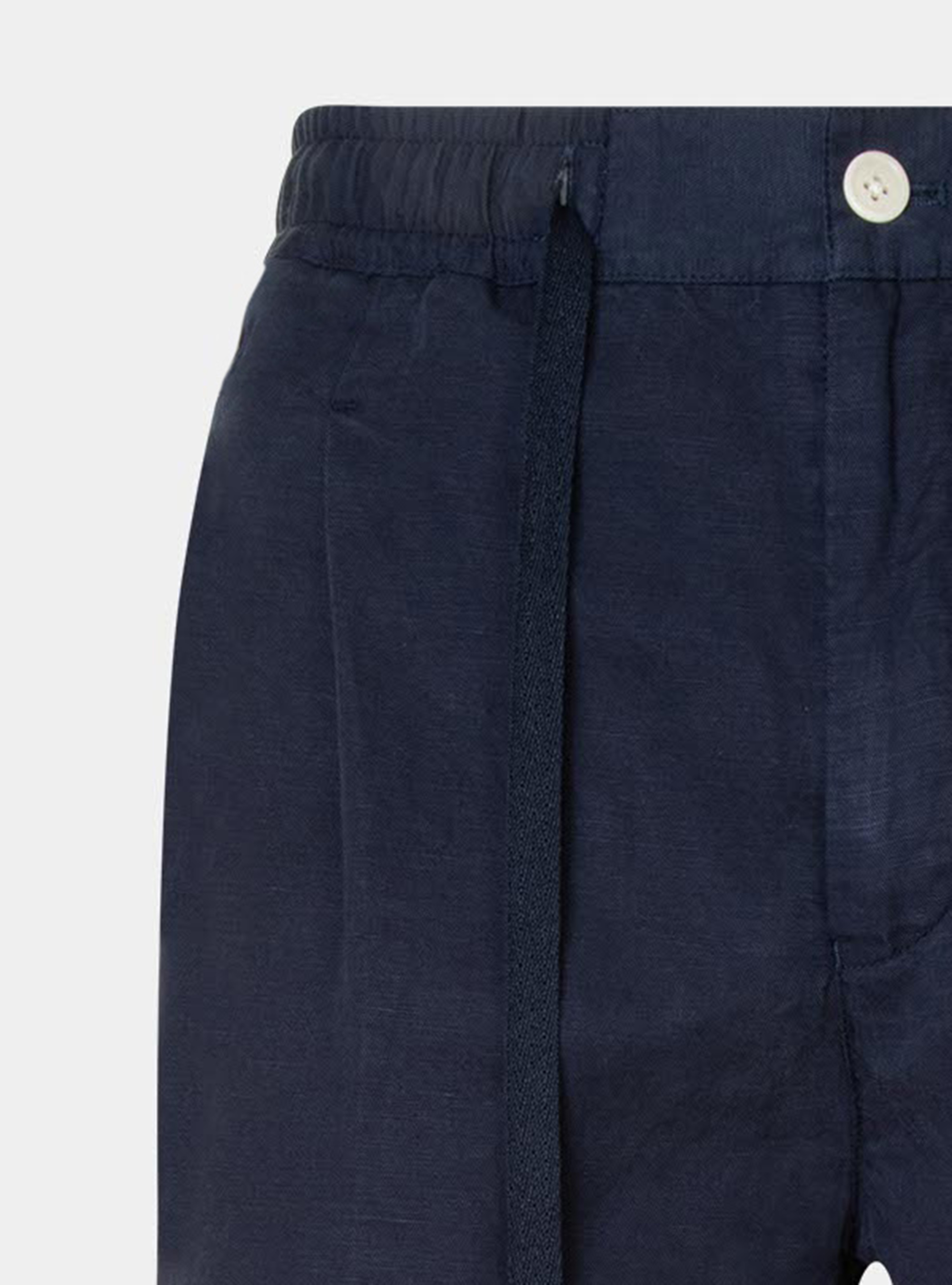 Garment-dyed bermuda shorts with drawstrings, NAVY BLUE