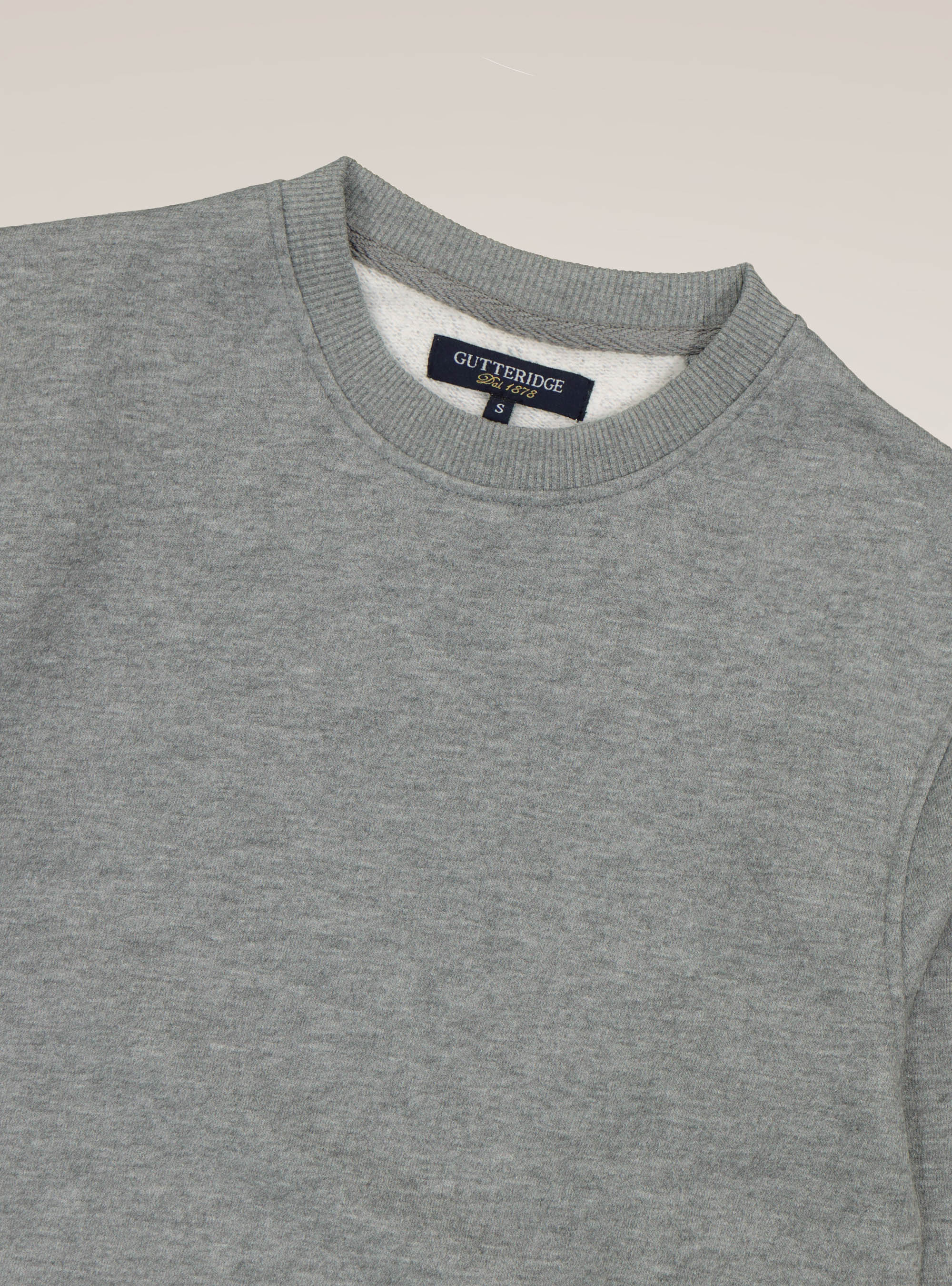 Cotton blend crew neck sweatshirt, GREY