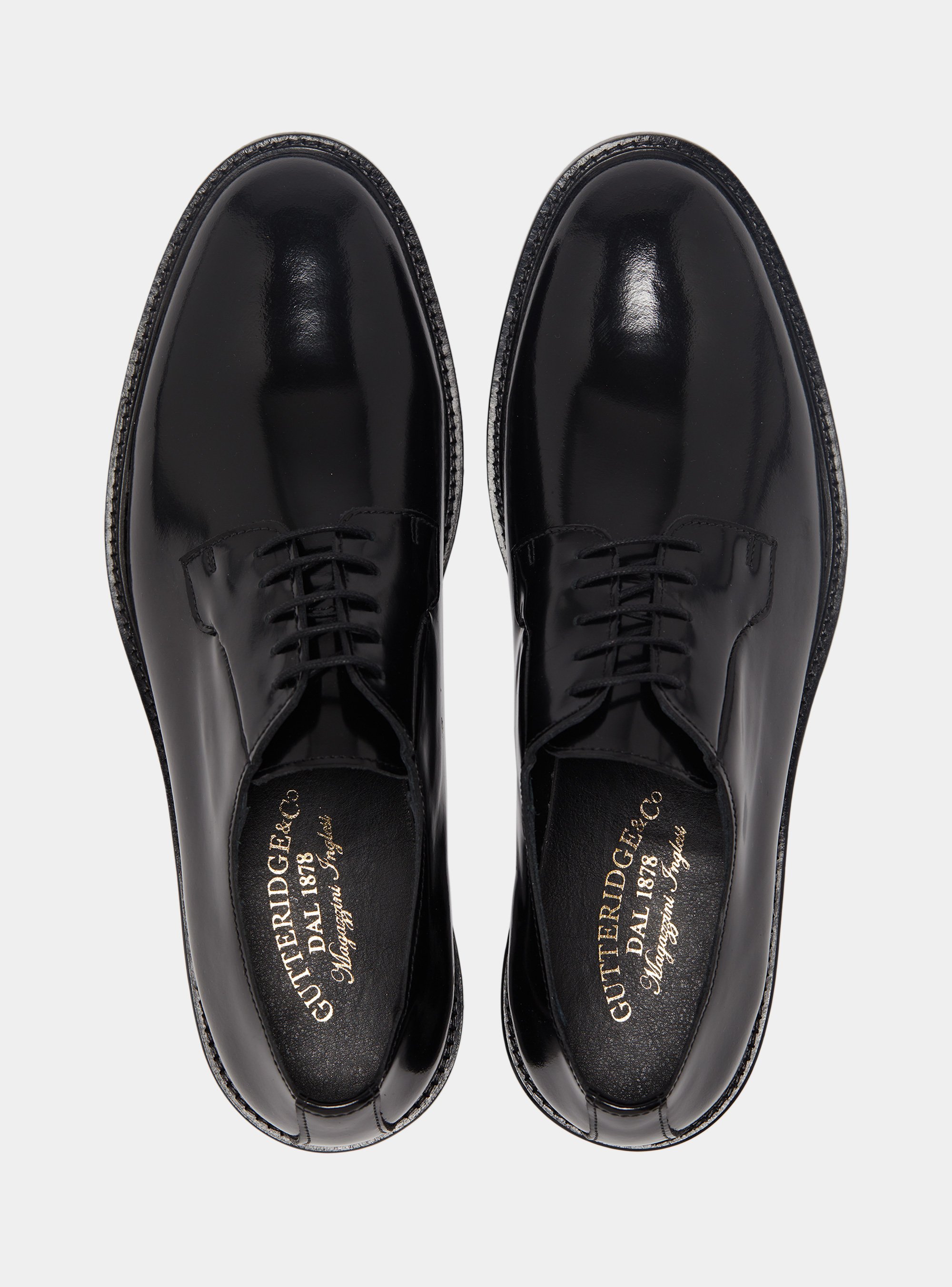 Derby en cuir abras&eacute;, NOIR