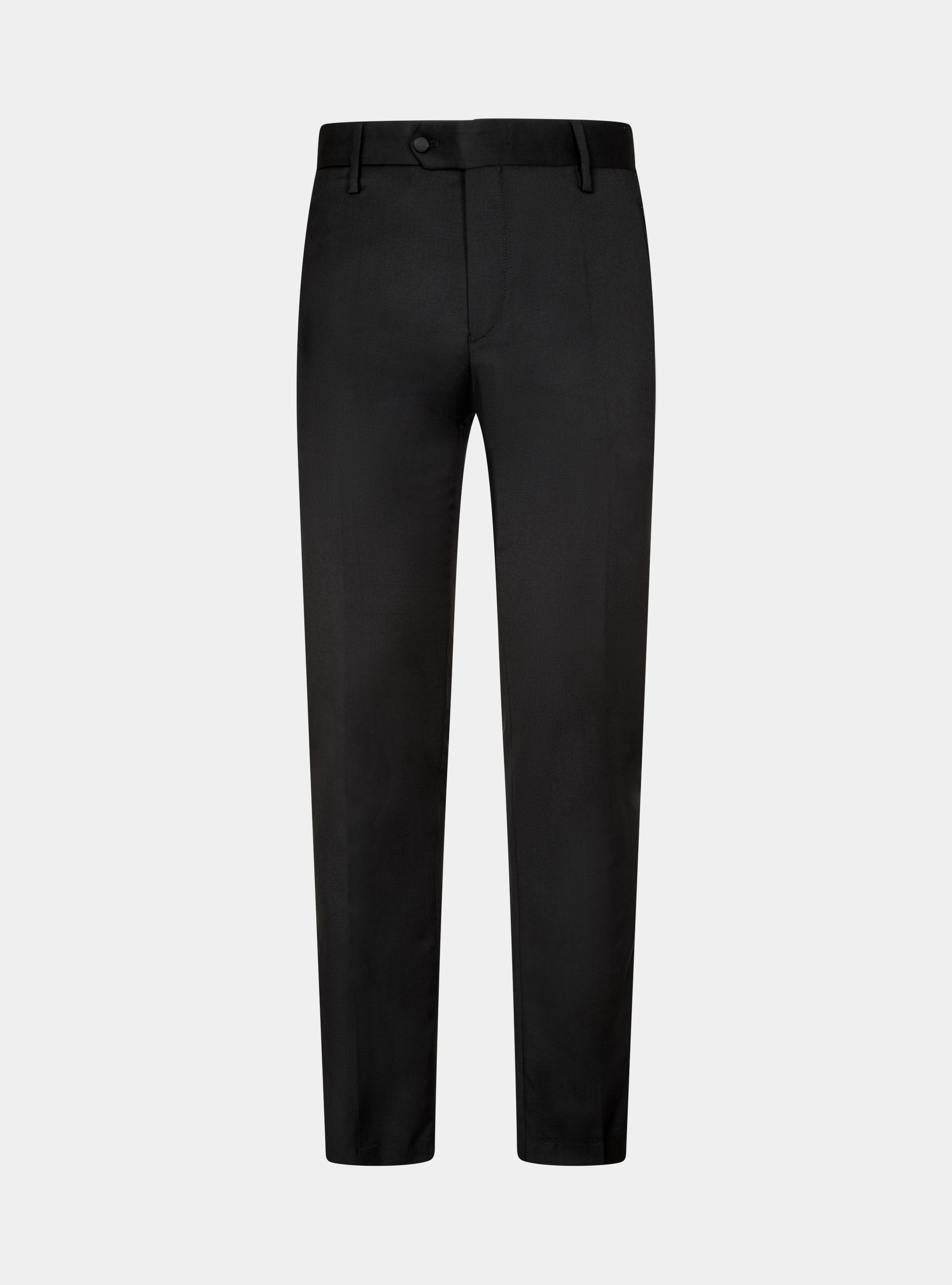 Pure Wool Tuxedo Trousers, BLACK