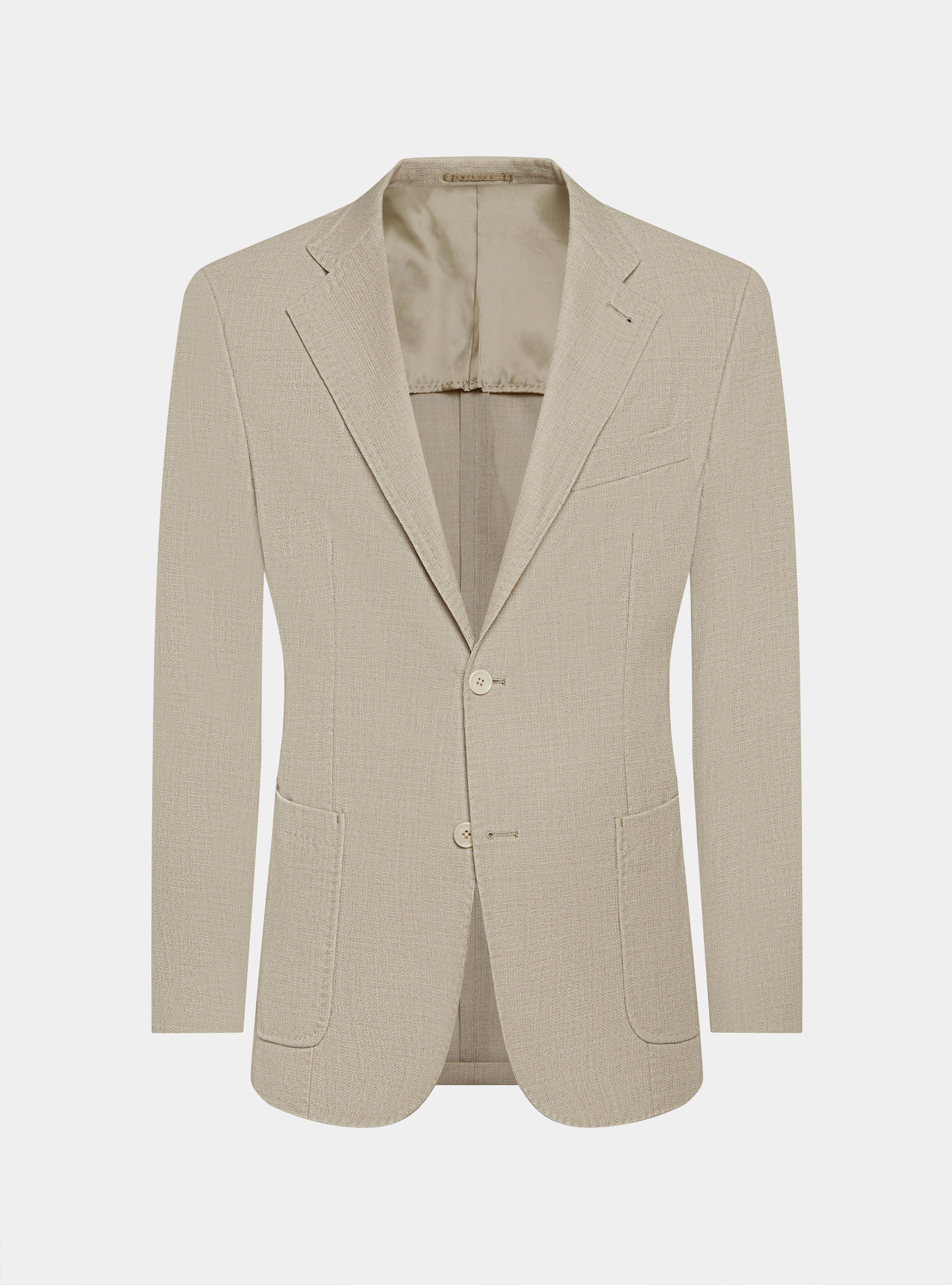 Micro-textured pure wool blazer, ECRU