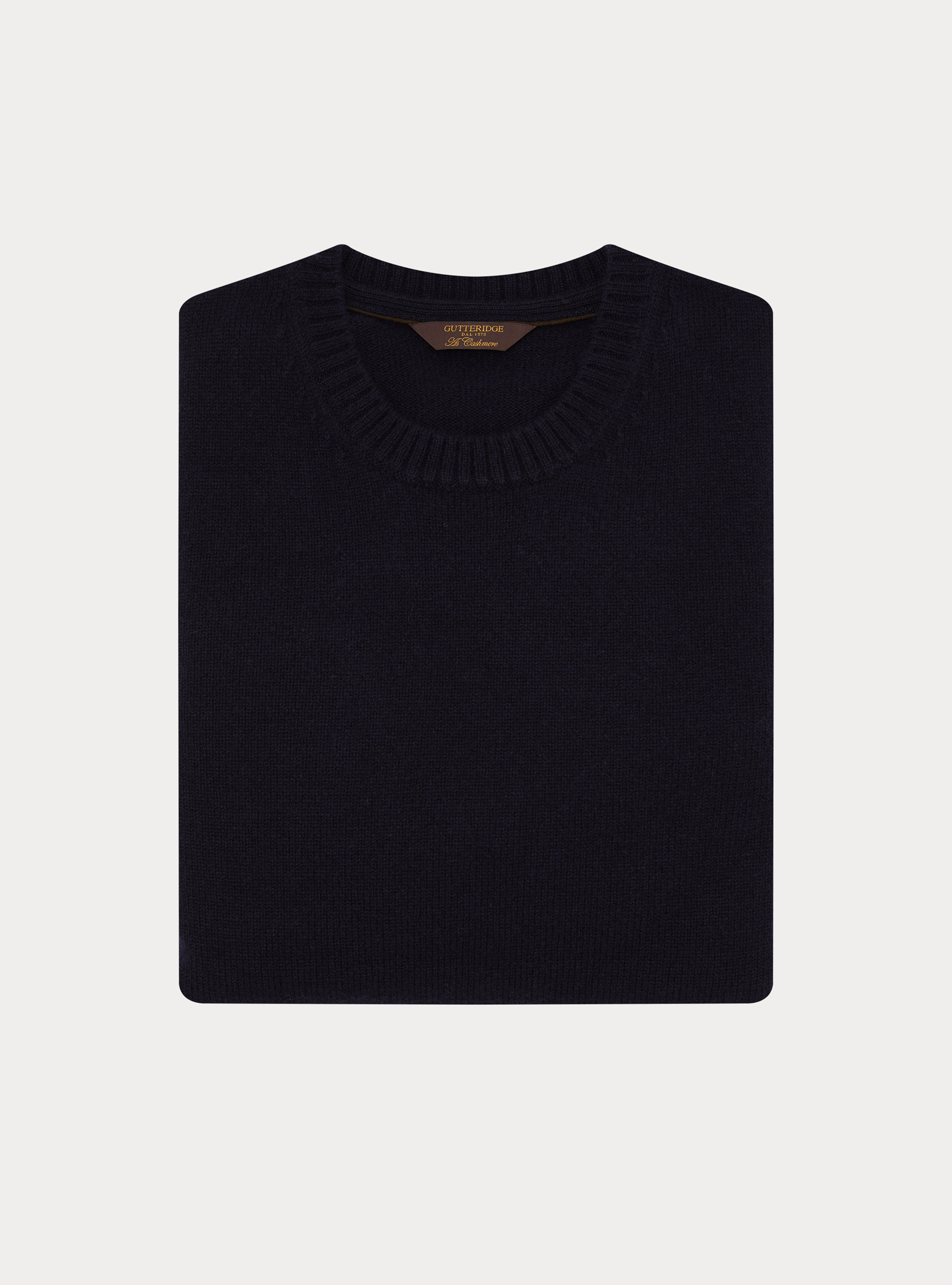 Maglia girocollo in misto lana e cashmere, BLU NAVY