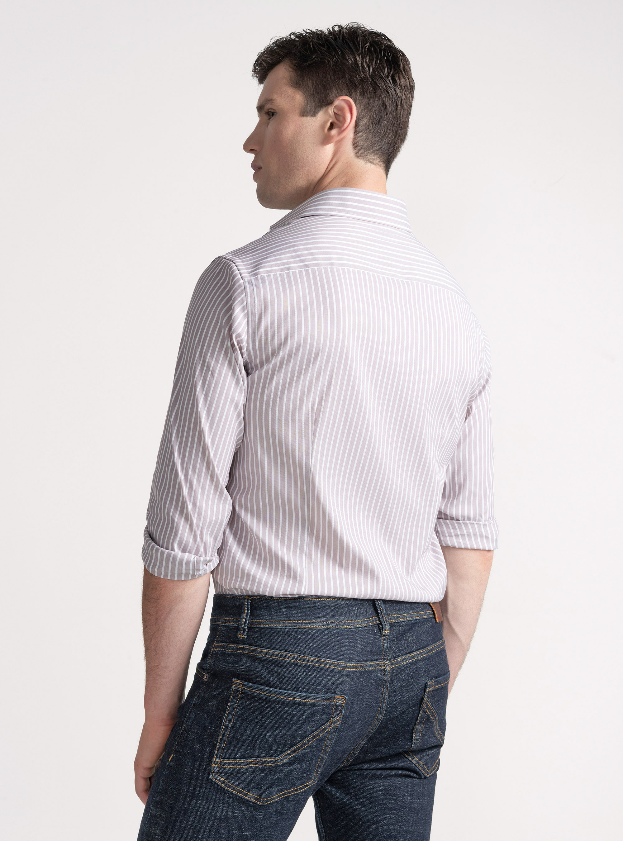 Stretch cotton blend striped shirt, ONION