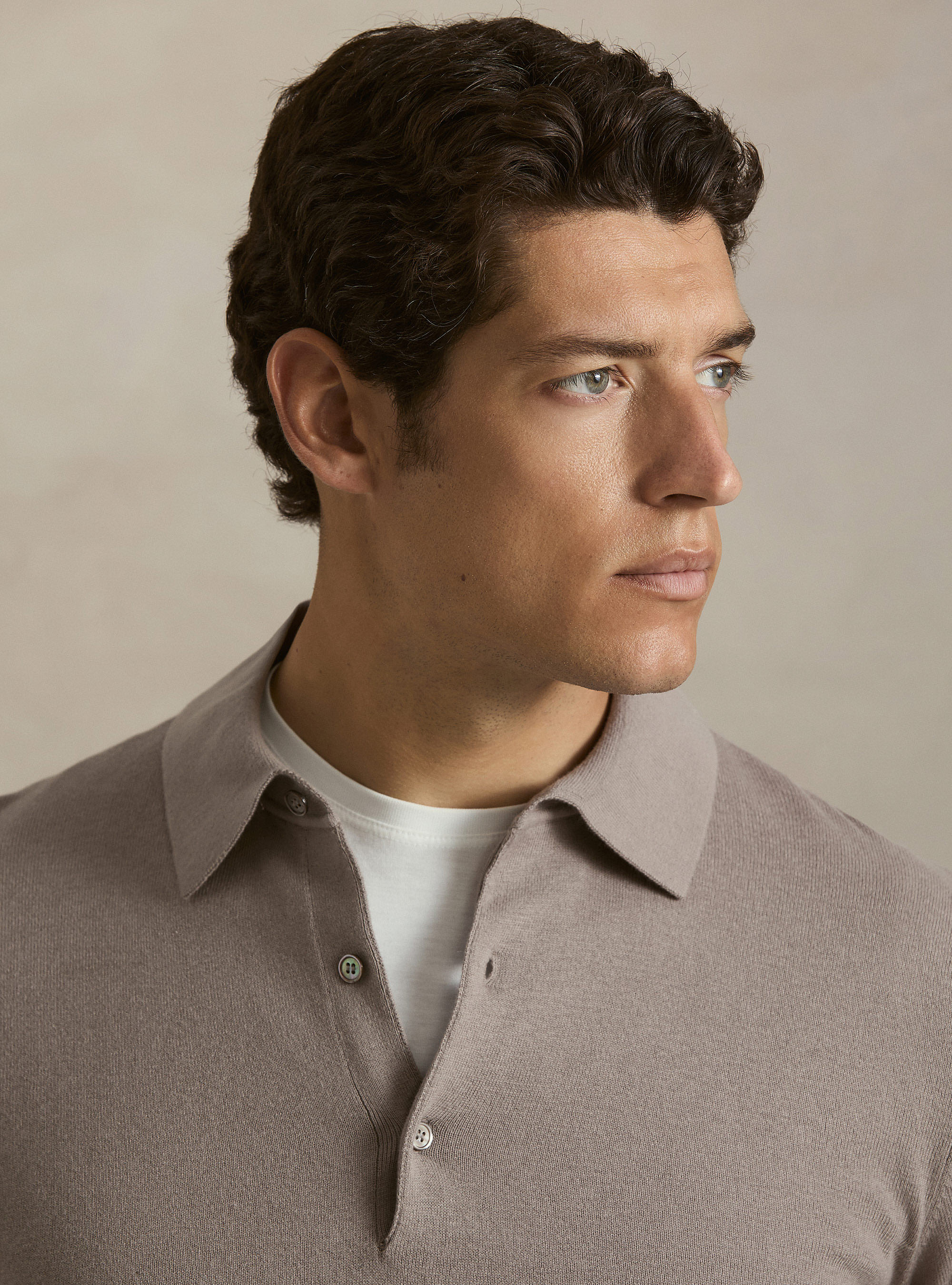Polo in maglia di cotone e cashmere, FANGO 0568C
