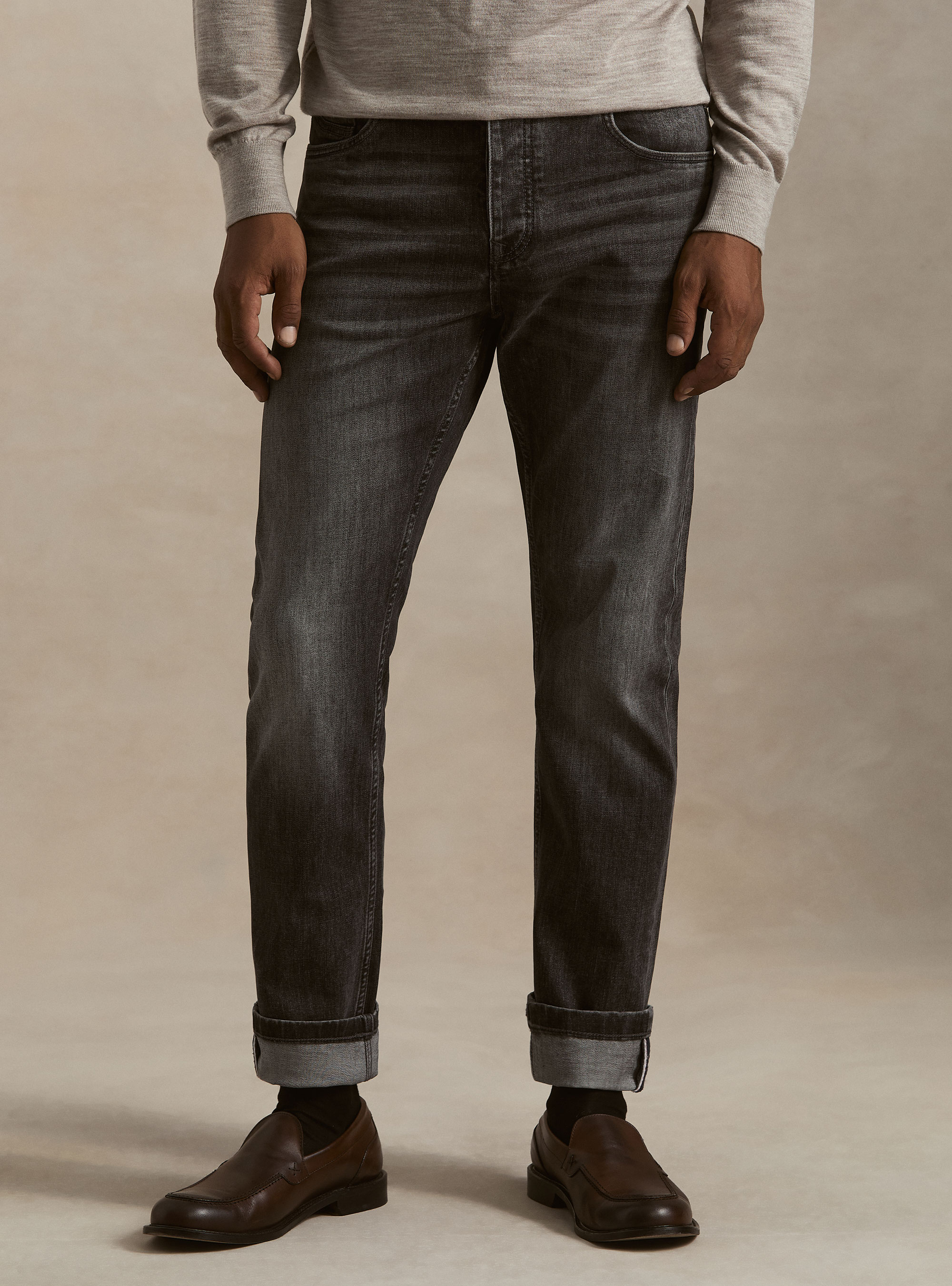 Stretch-Baumwoll-Denim, NERO 0100C