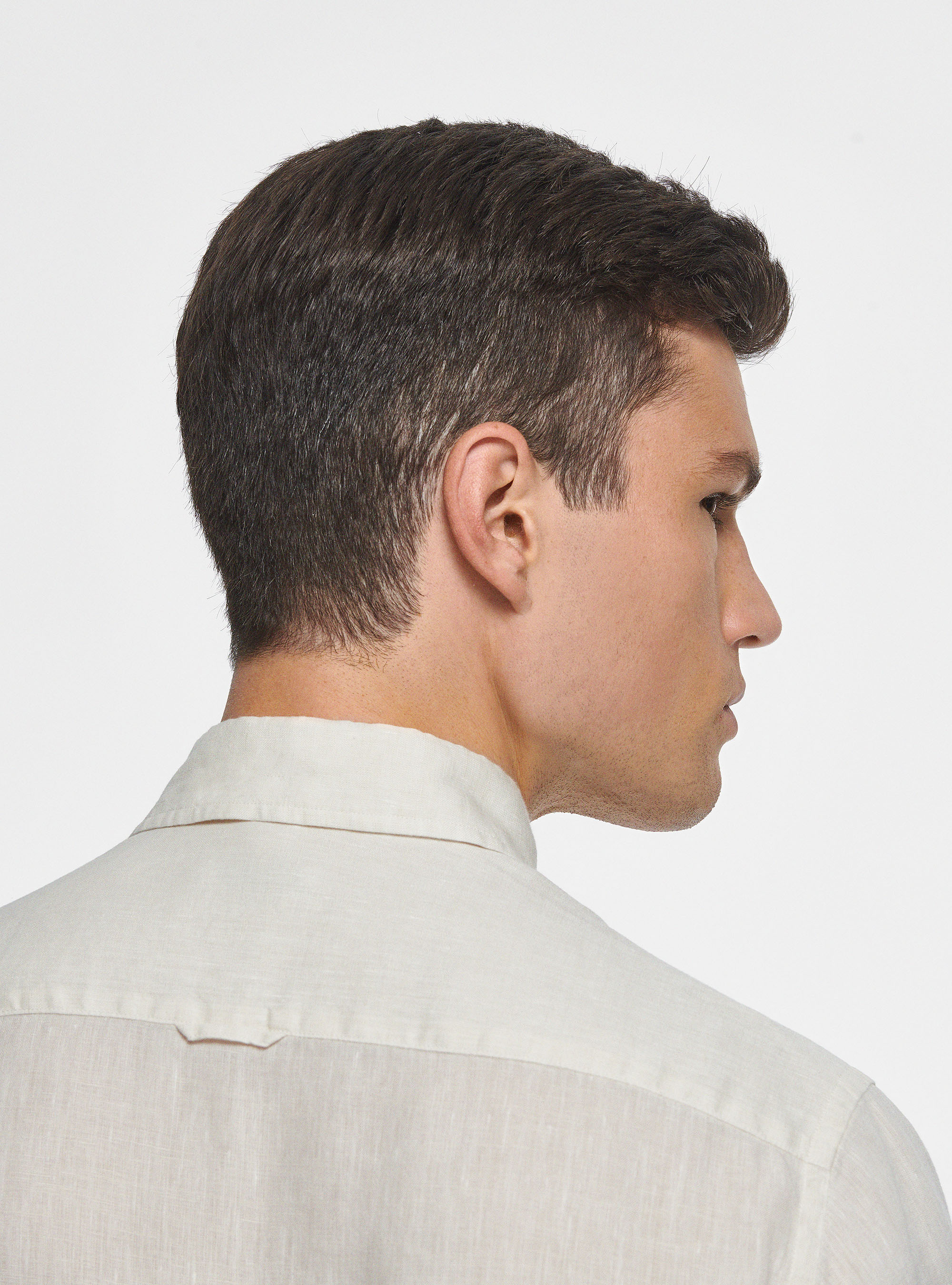 Camicia in puro lino, ECRU