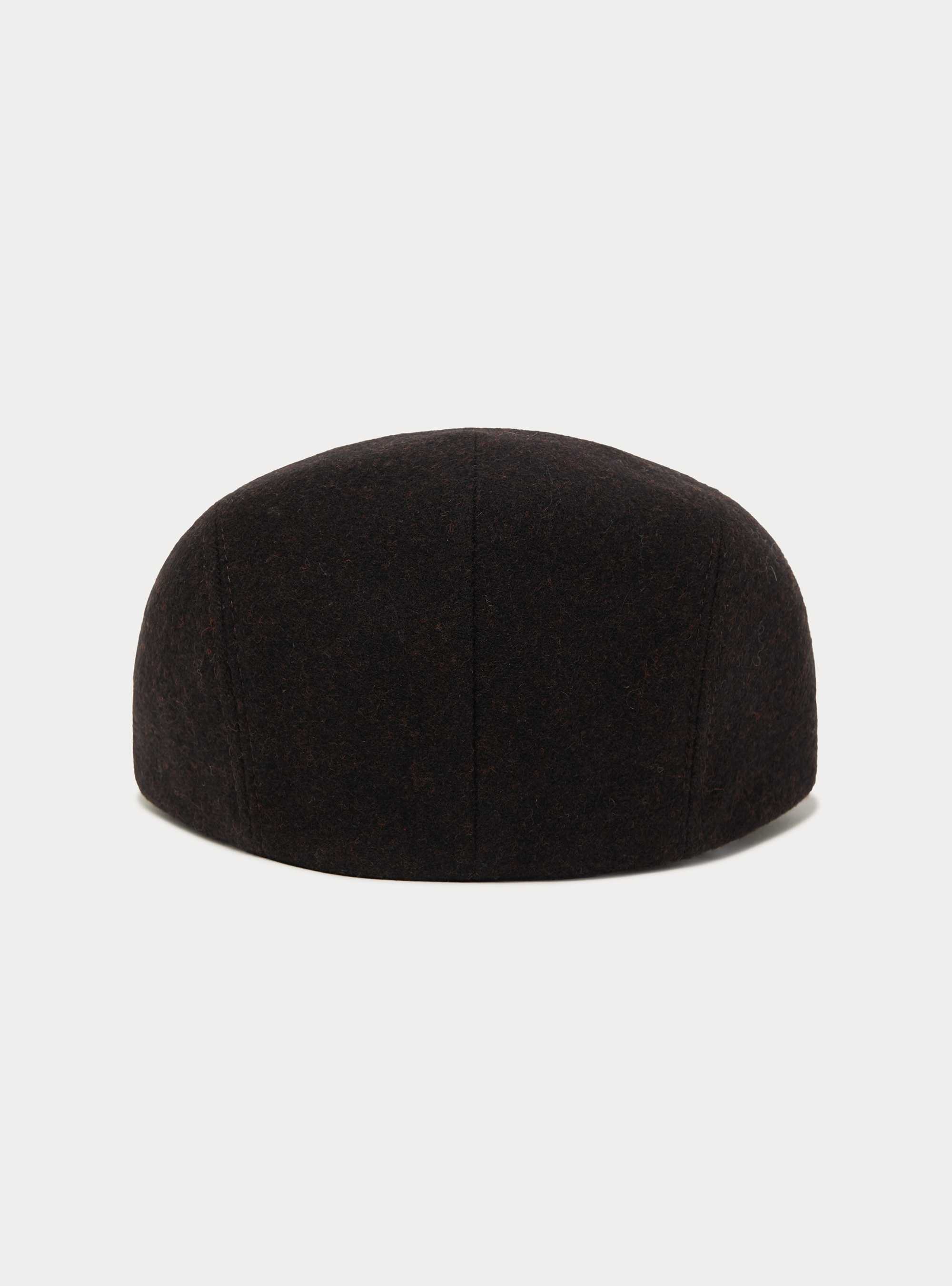 Solid color wool blend flat cap, BROWN