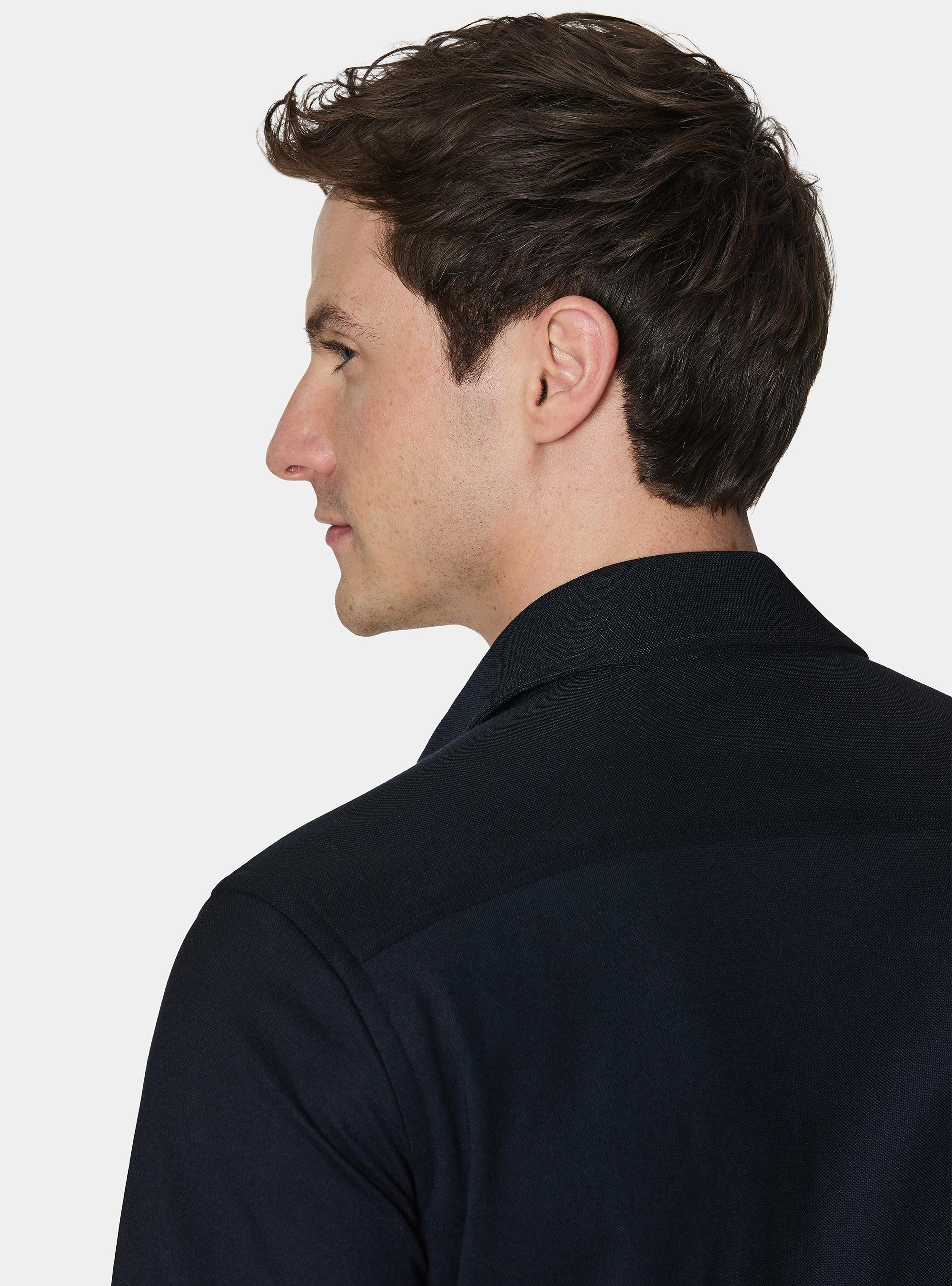 GT01 pique cotton blend polo shirt, NAVY BLUE