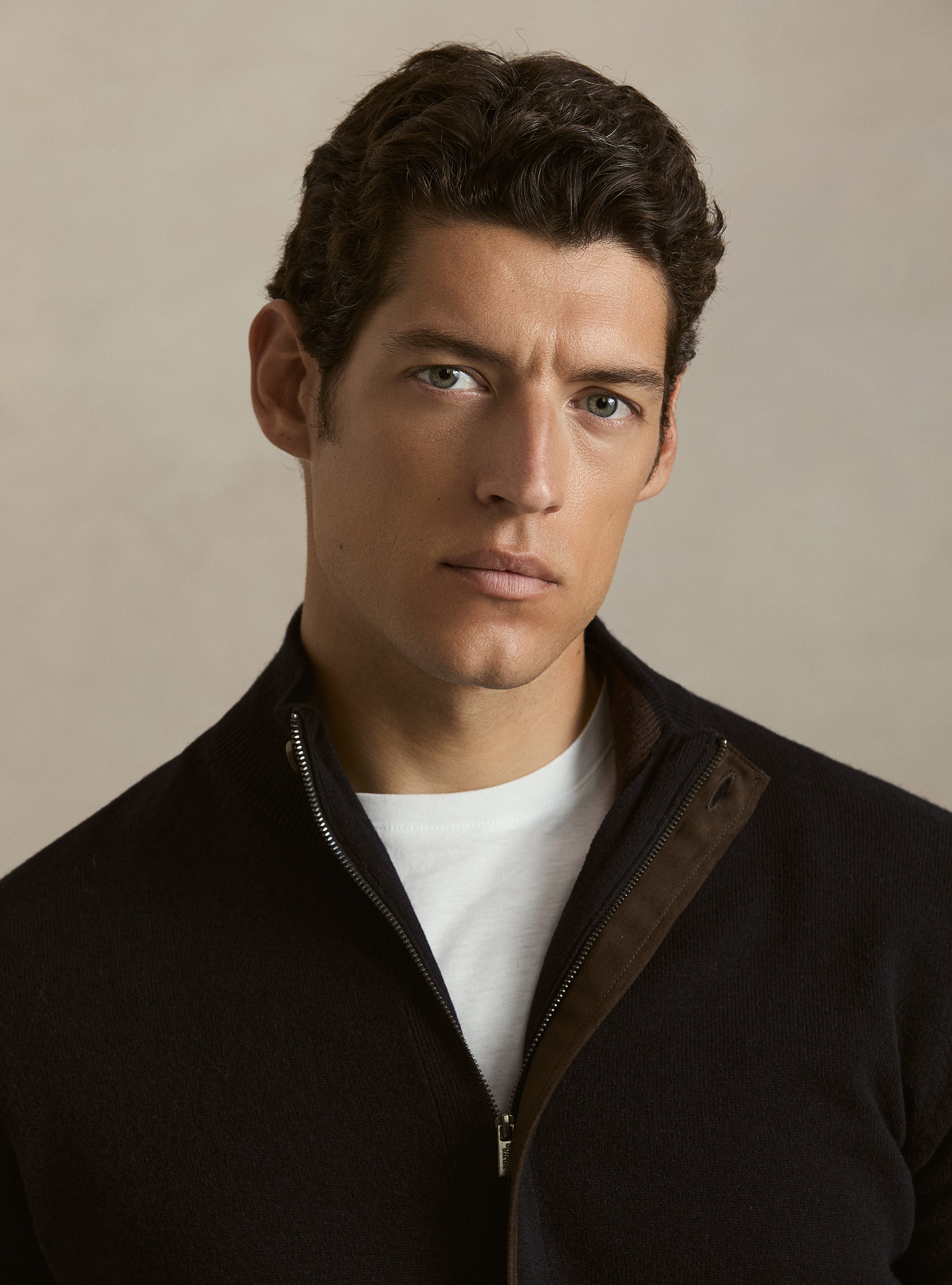 Cardigan mit Rei&szlig;verschluss aus Lambswool und Kaschmir, NAVY 0218C