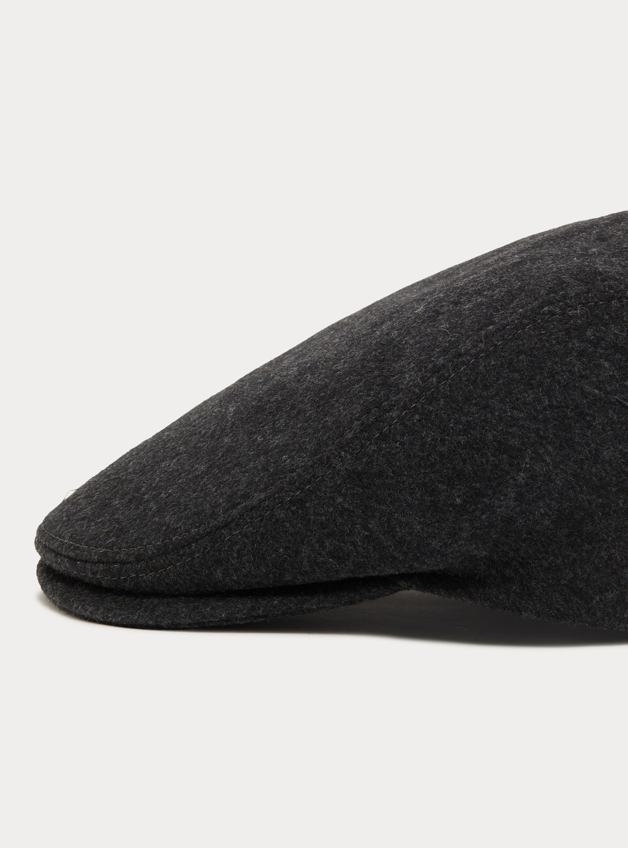 Gorra plana lisa de mezcla de lana, GRIS MARENGO