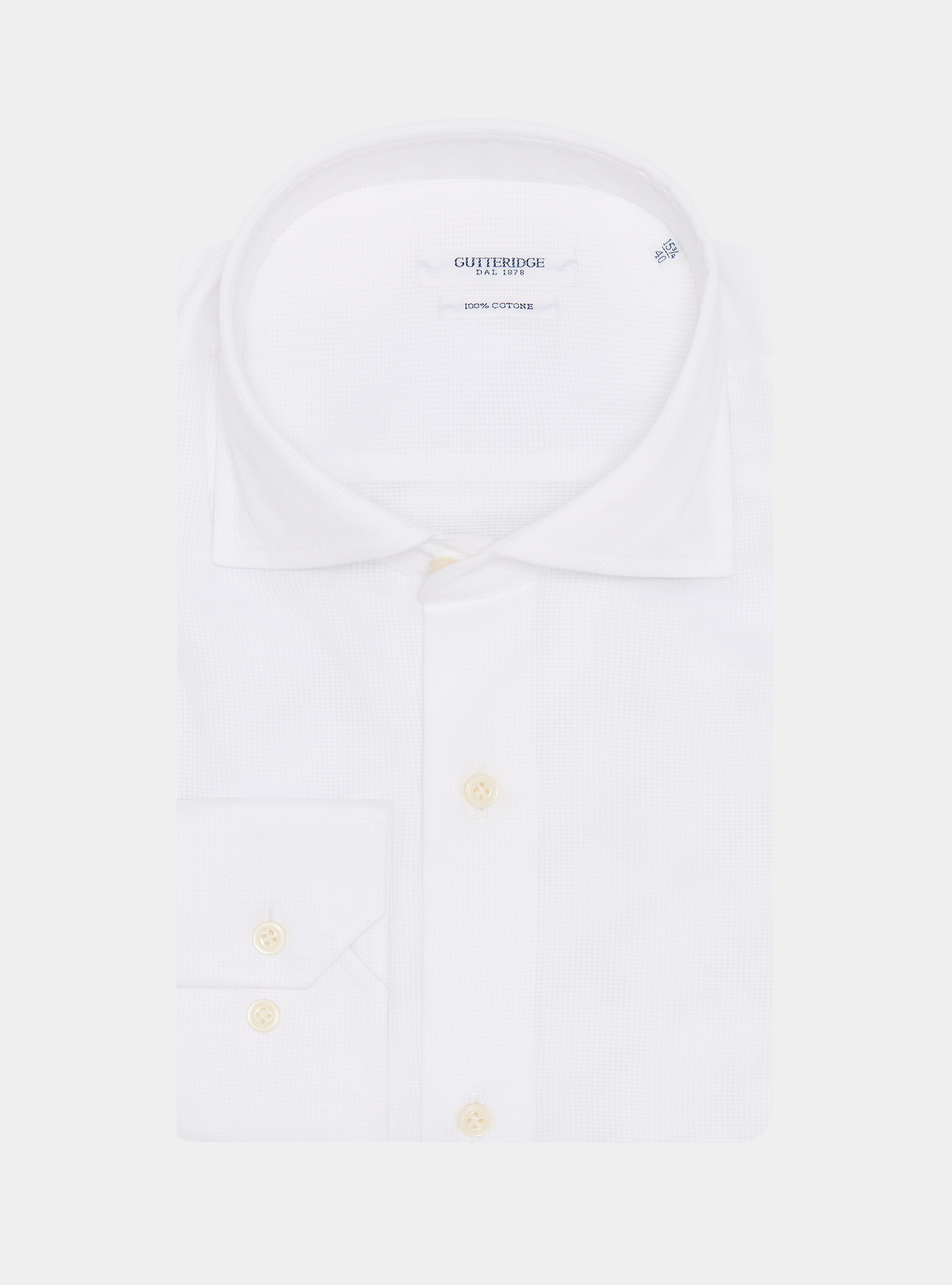 Camicia in cotone operato, BIANCO