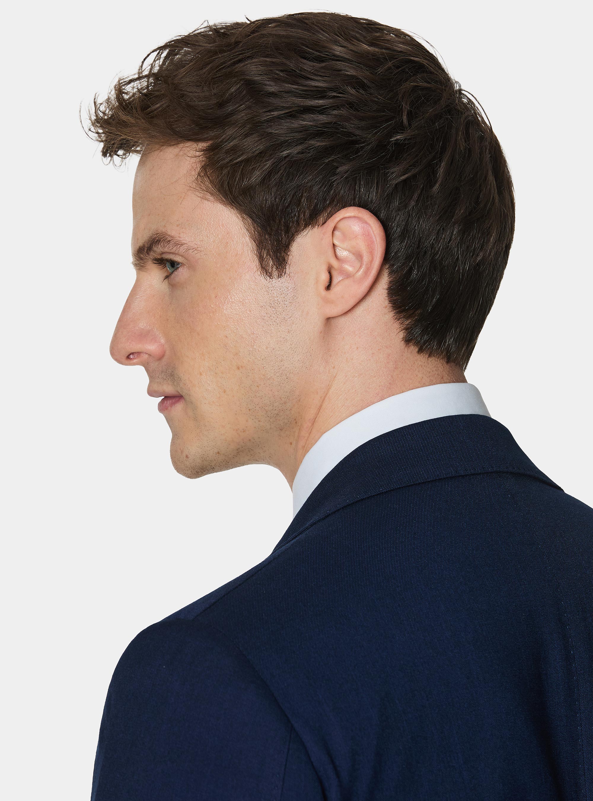 Hopsack fabric suit blazer, NAVY BLUE
