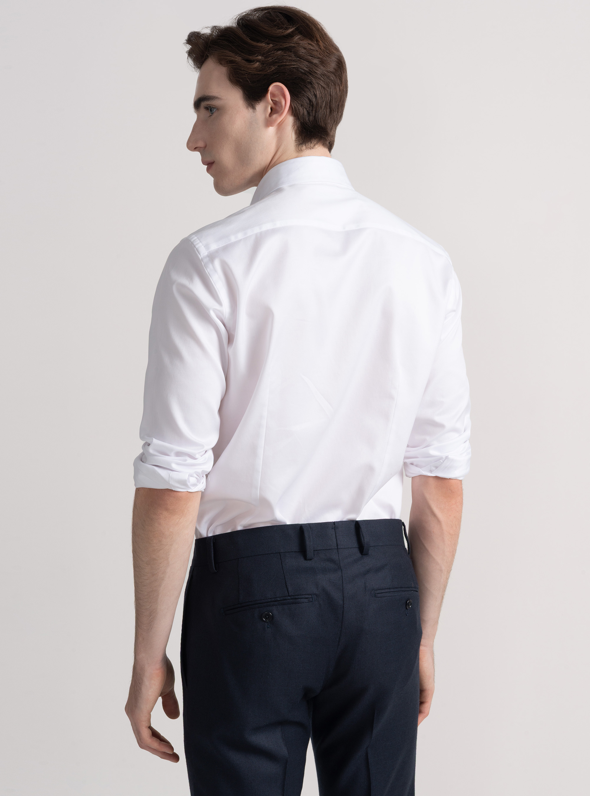Cotton twill shirt, WHITE