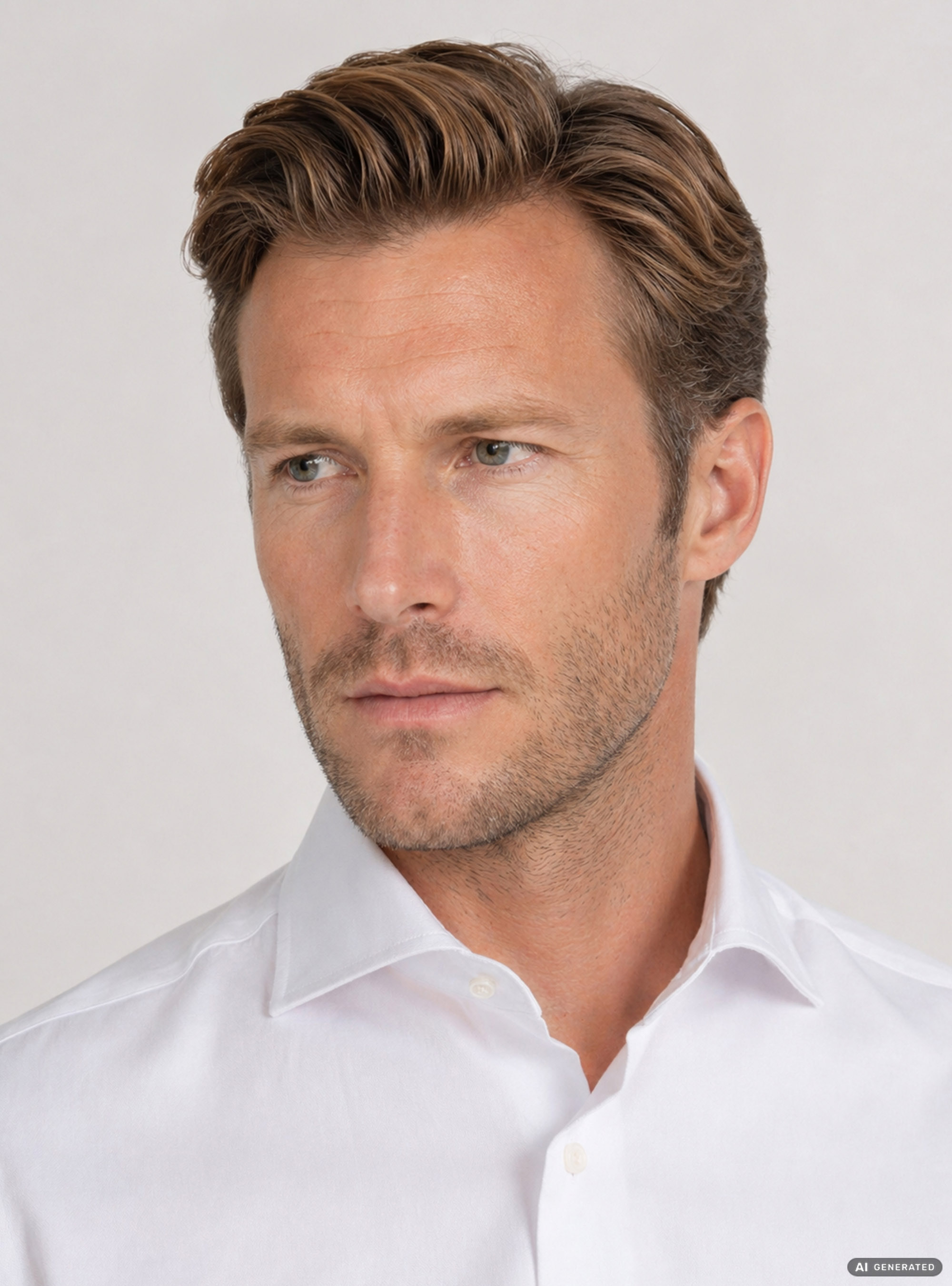 Camicia in cotone twill, BIANCO