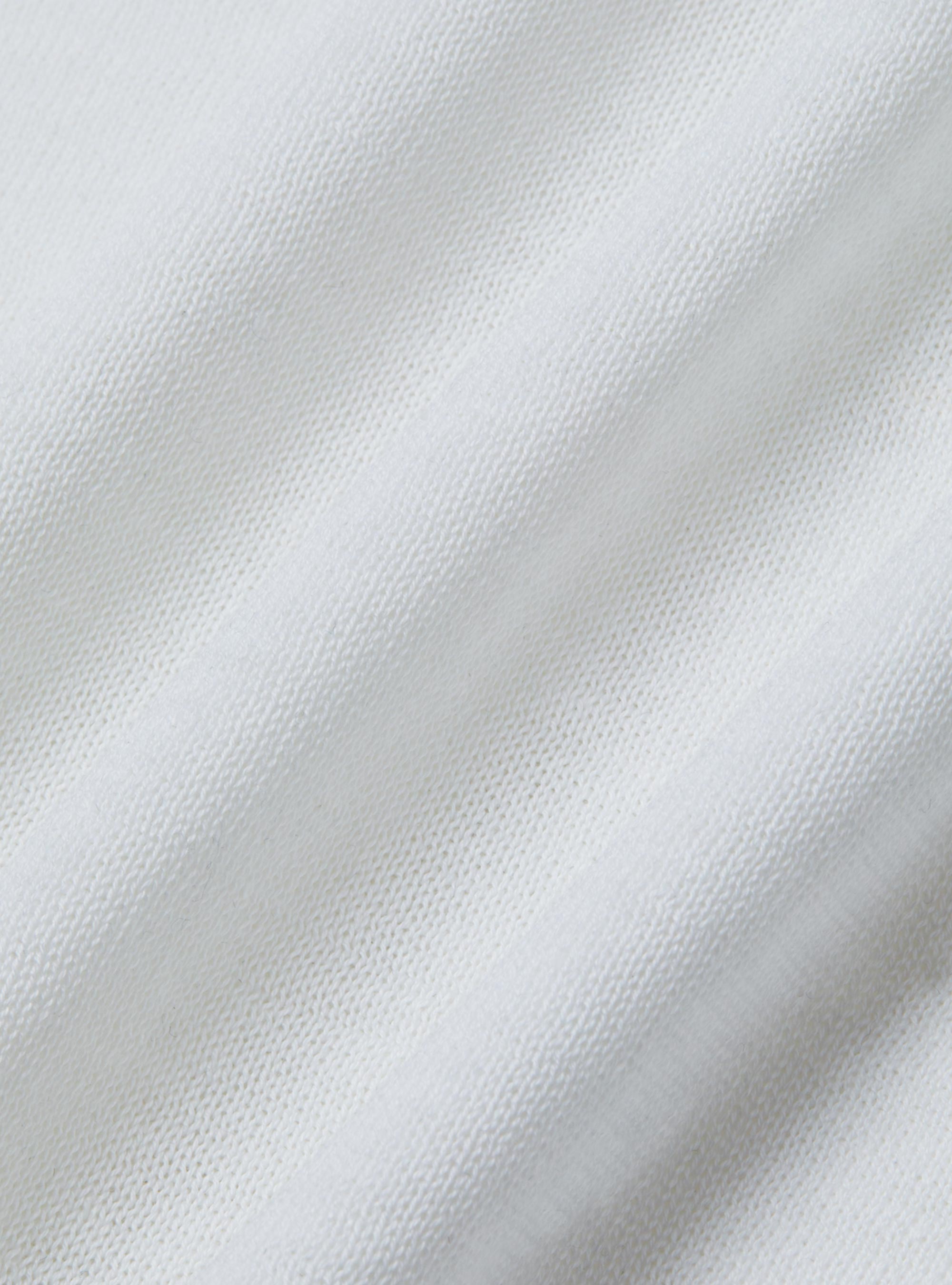 Polo de punto de algod&oacute;n y seda, BLANCO