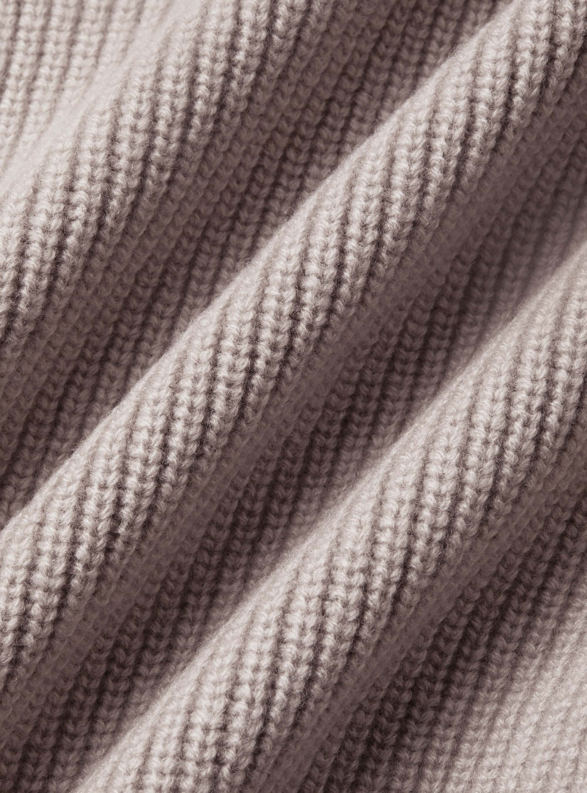 Merino wool raglan knitted zip cardigan, SAND