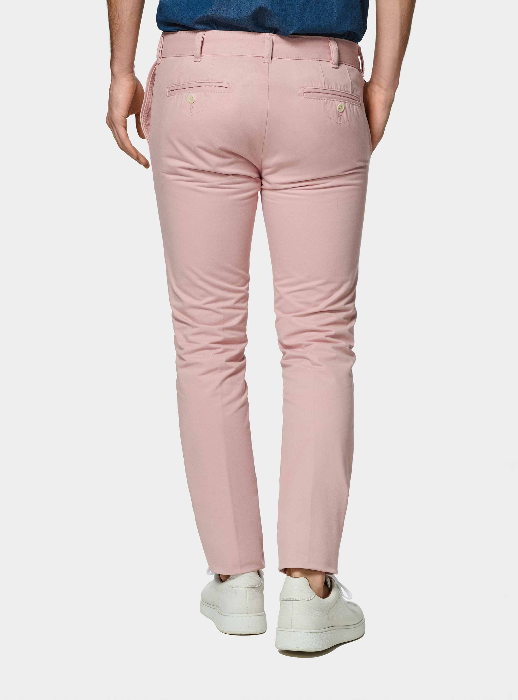 Pantaloni chino slim fit in cotone twill, 0441C ROSA SCURO