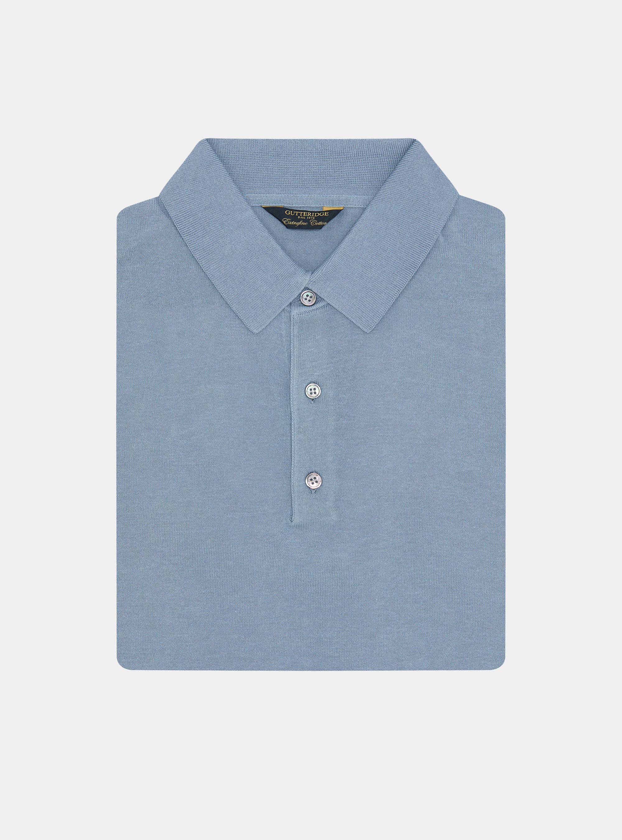 Extra-fine cotton knit polo shirt, AVIO 0292C