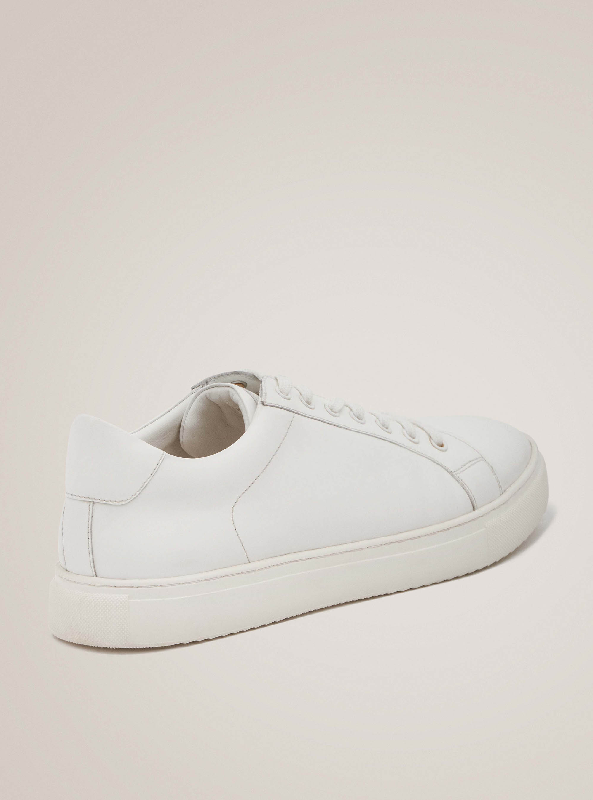 White leather sneakers, WHITE