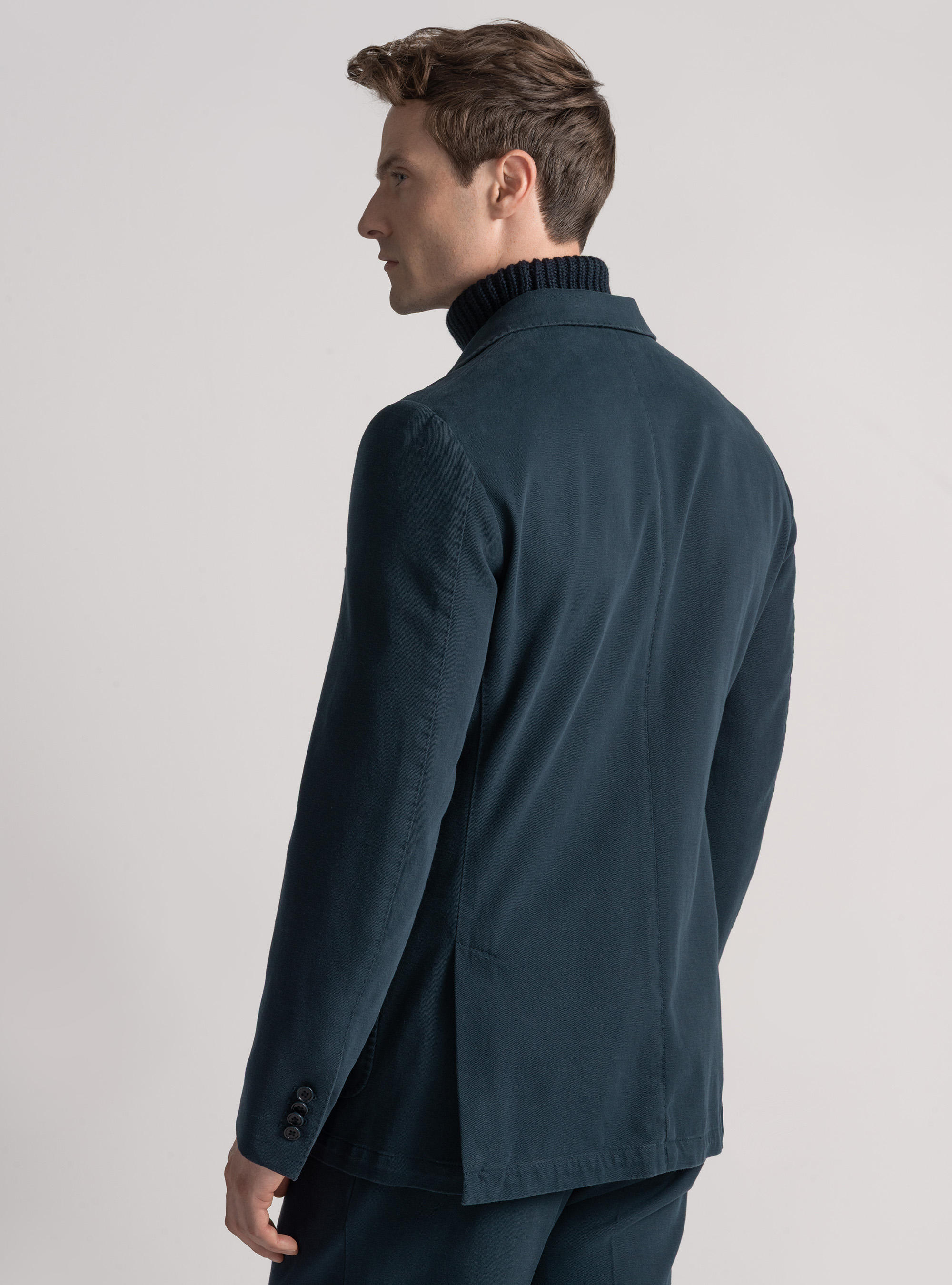 Giacca in cotone e cashmere, BLU NAVY
