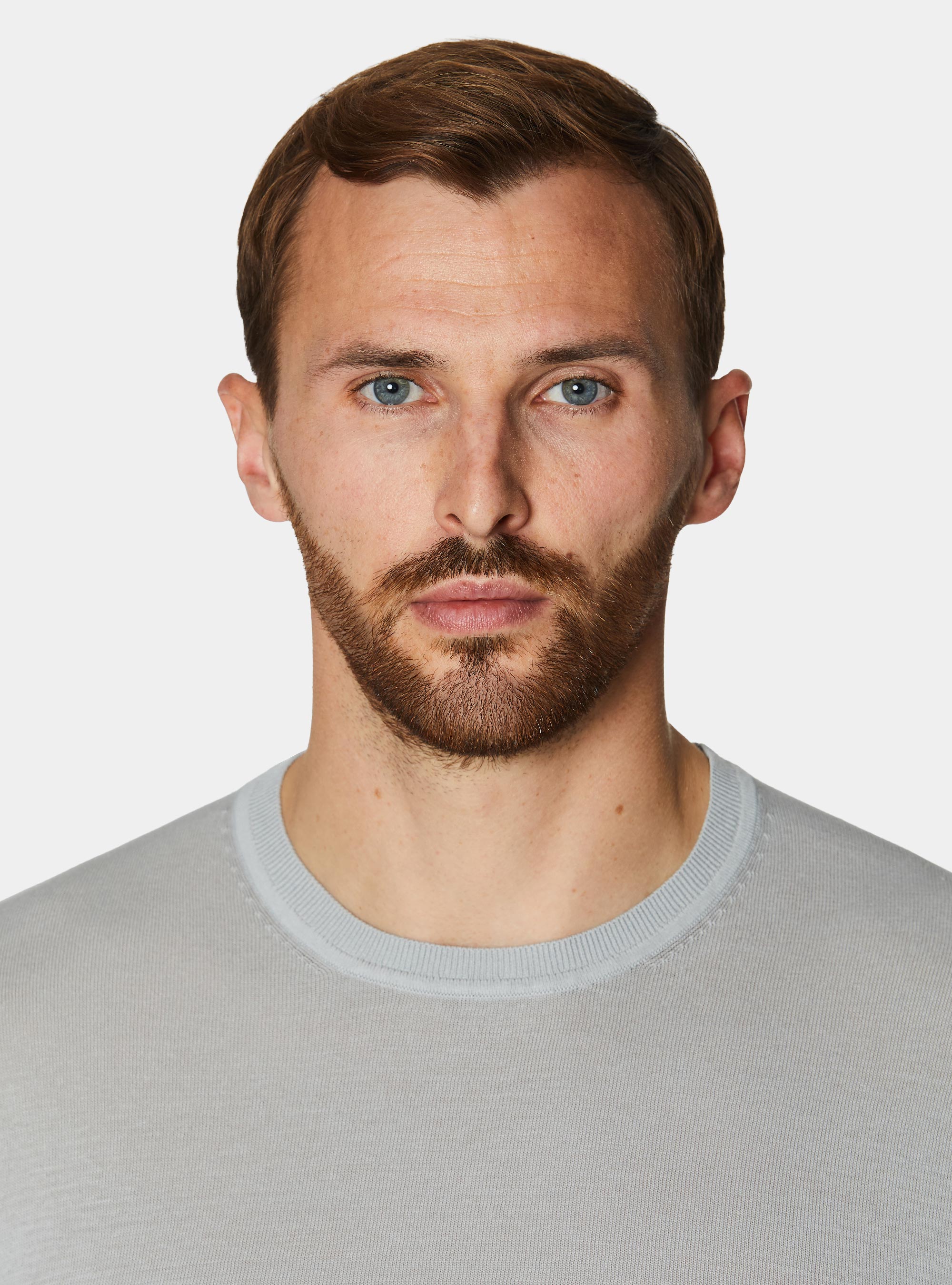 Maglia girocollo in cotone e seta, PERLA 0178C
