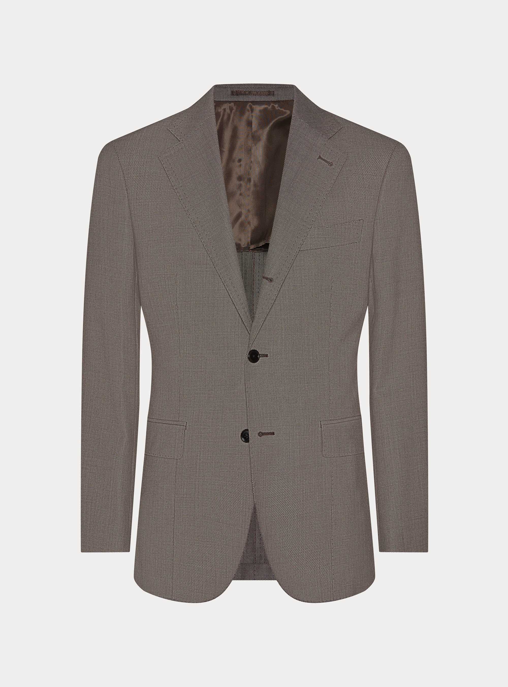 Americana de traje de pura lana ojo de perdiz Vitale Barberis Canonico, MARRONE 0508C