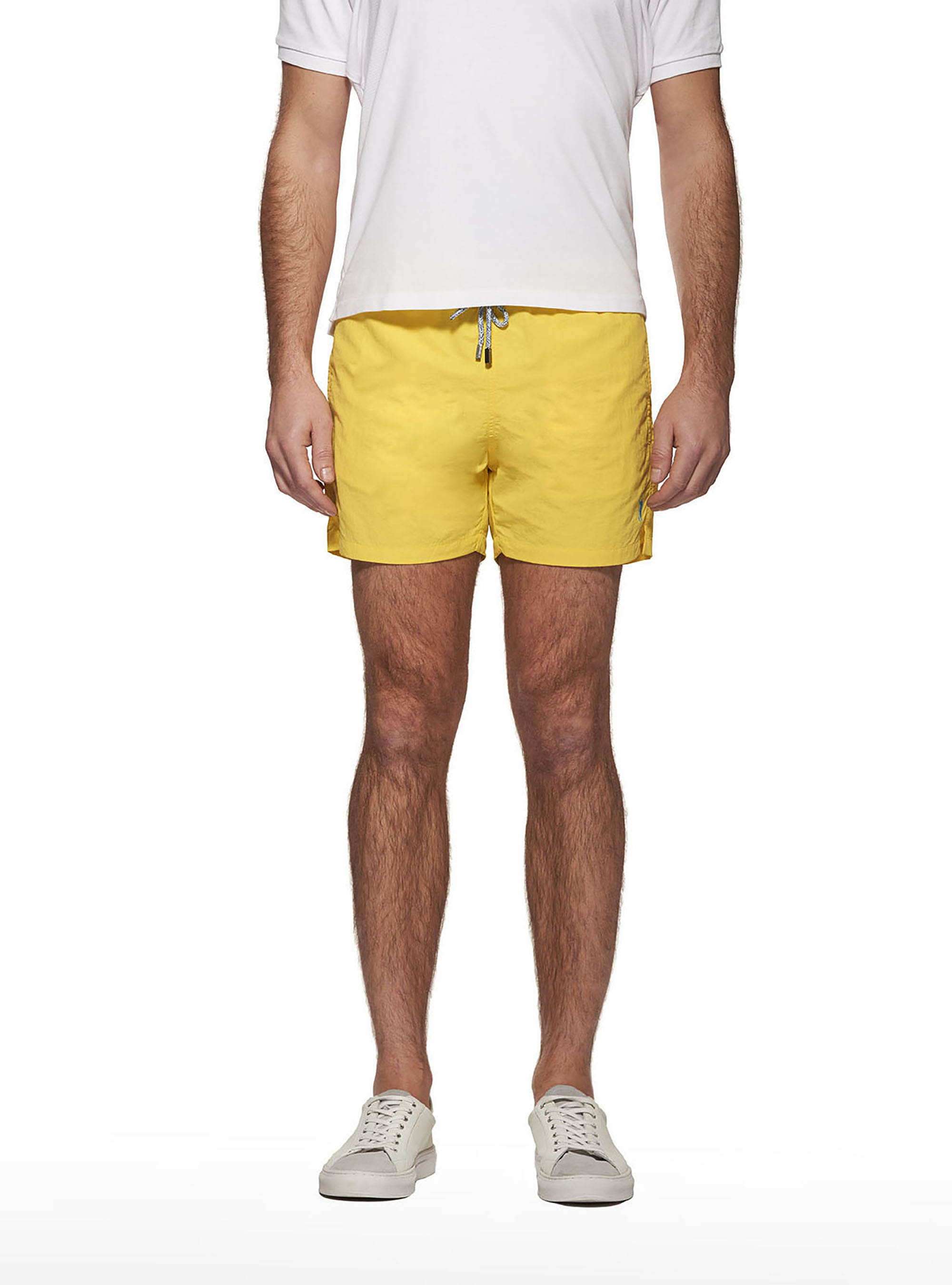 Costume basico tinta unita con ricamo, GIALLO