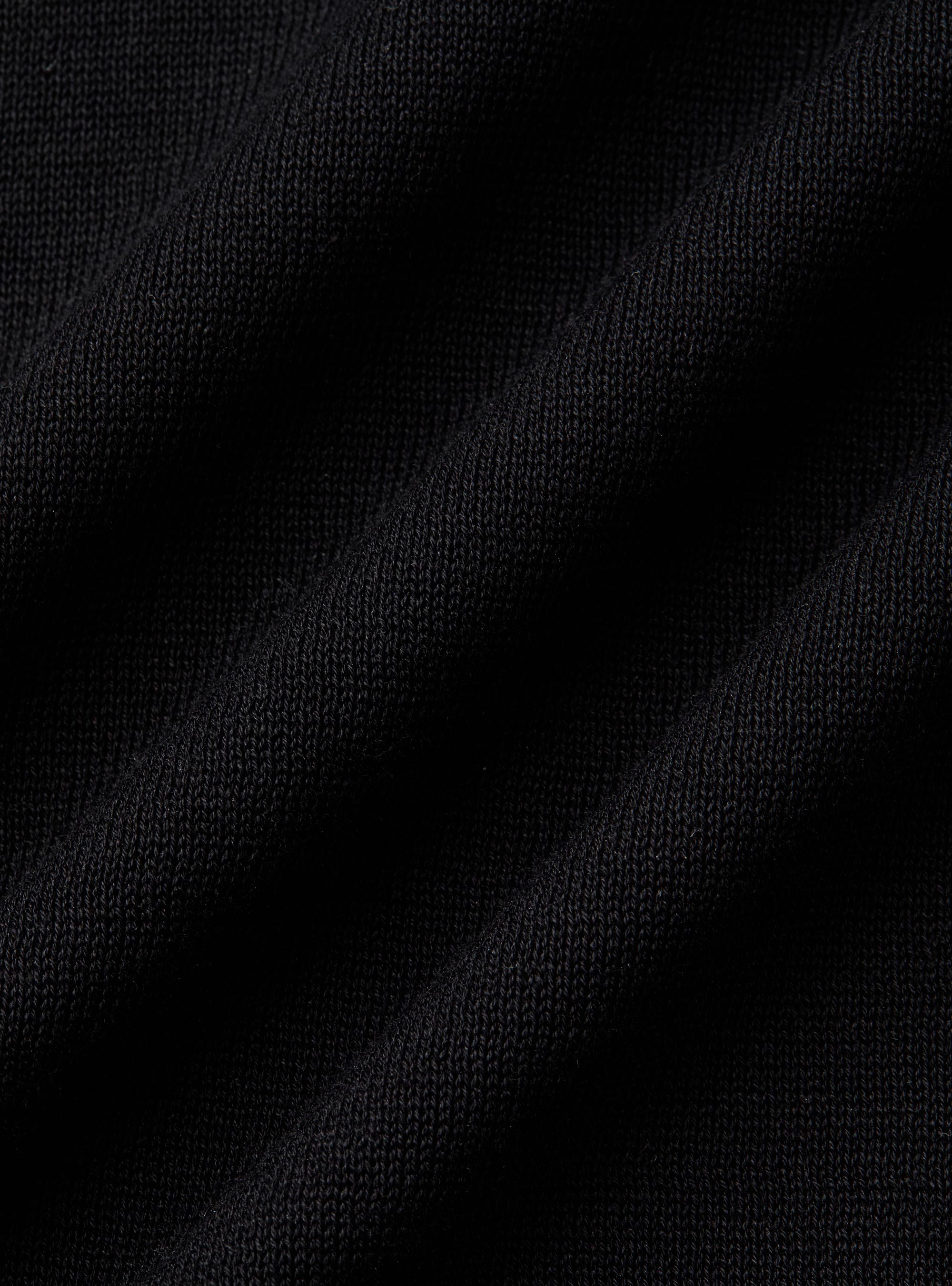 Polo de algod&oacute;n y seda, NEGRO
