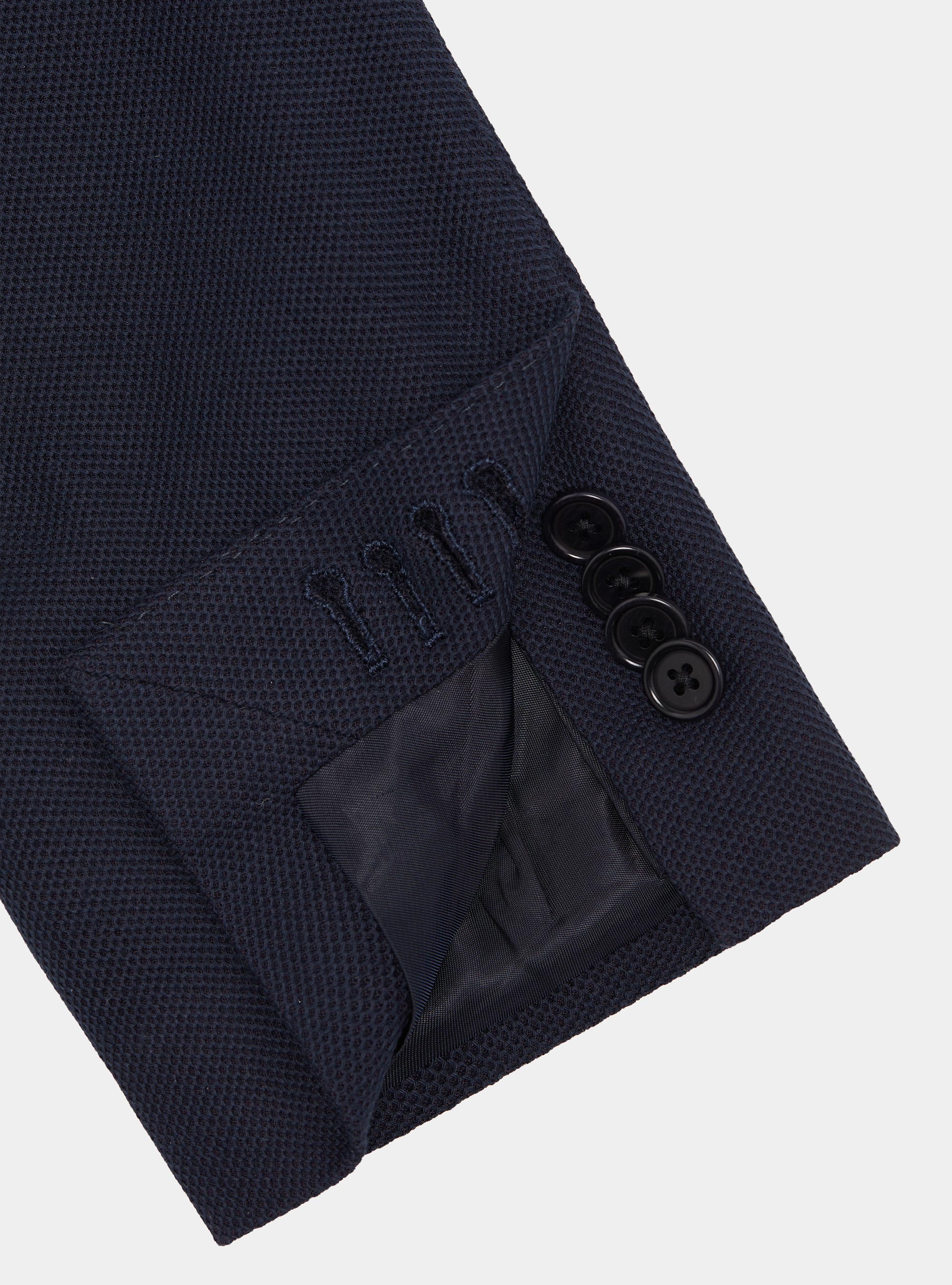 Cotton blend jersey blazer, NAVY BLUE
