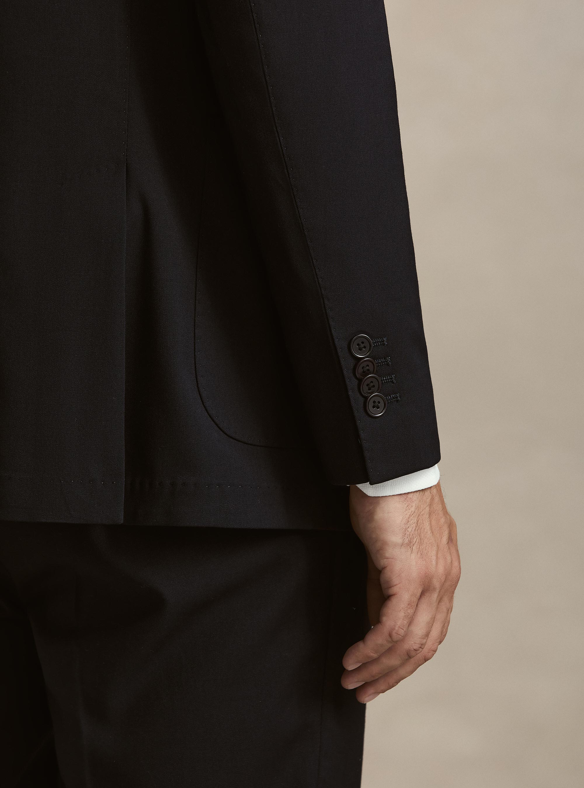 Double-breasted blazer in stretch fabric, NAVY BLUE