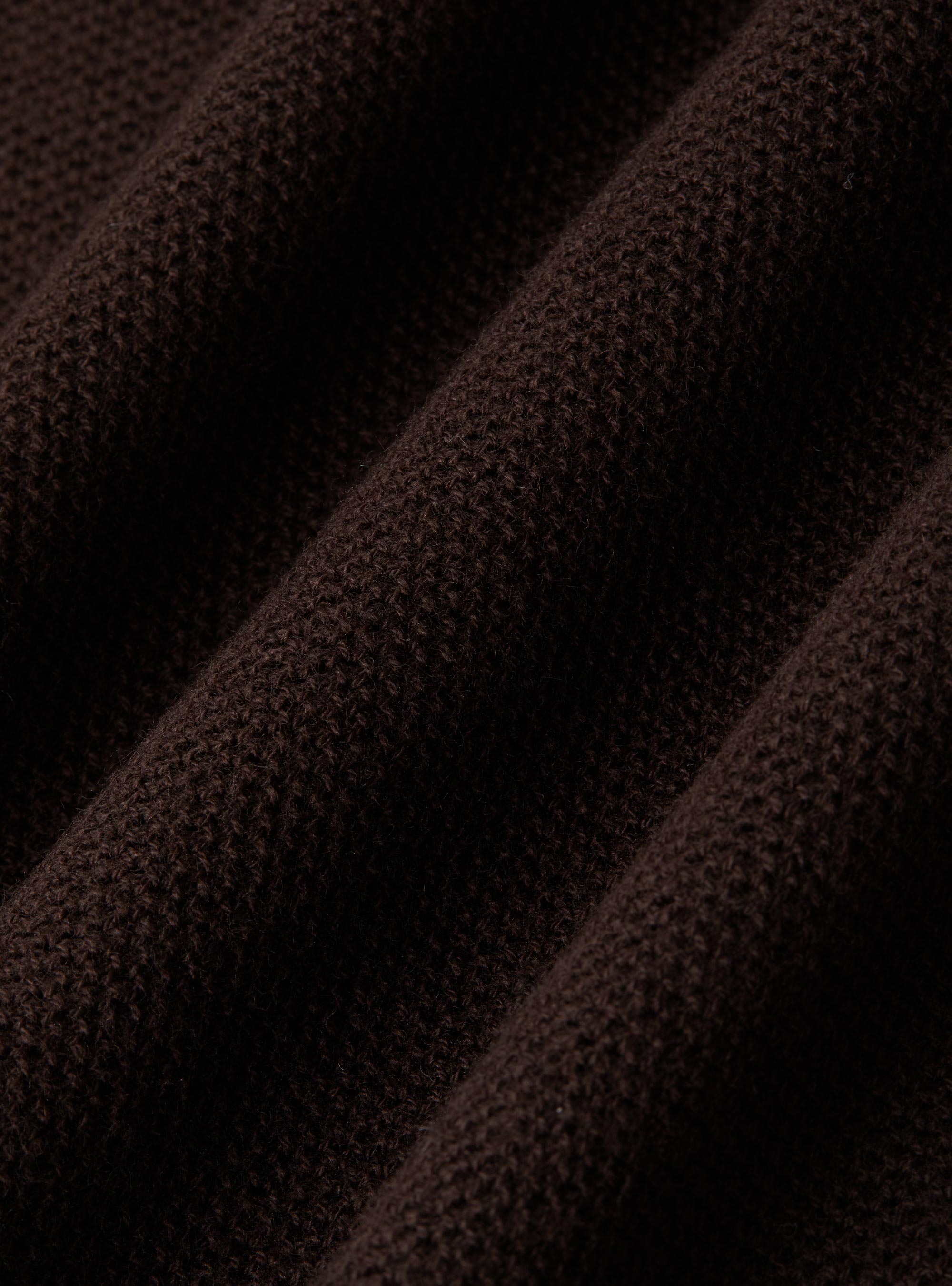 Waffelstrick-Rollkragenpullover, MARRONE 0507C