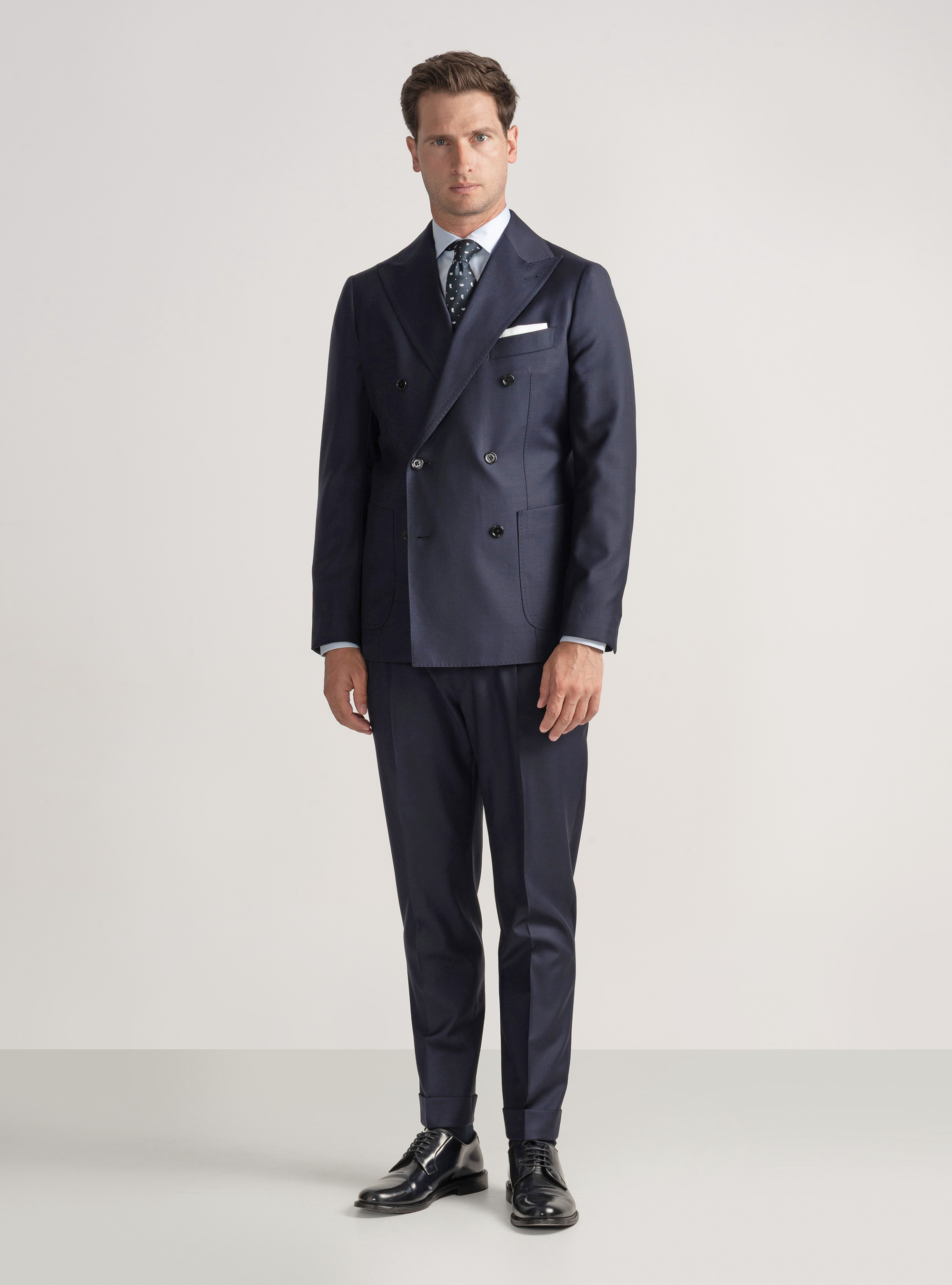 Vitale Barberis Canonico double-breasted wool blazer, NAVY BLUE