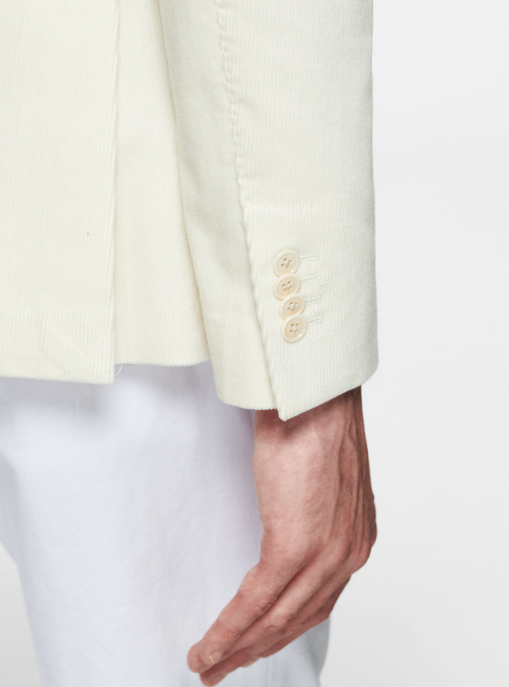 Duca Visconti di Modrone double-breasted corduroy blazer, OFF-WHITE