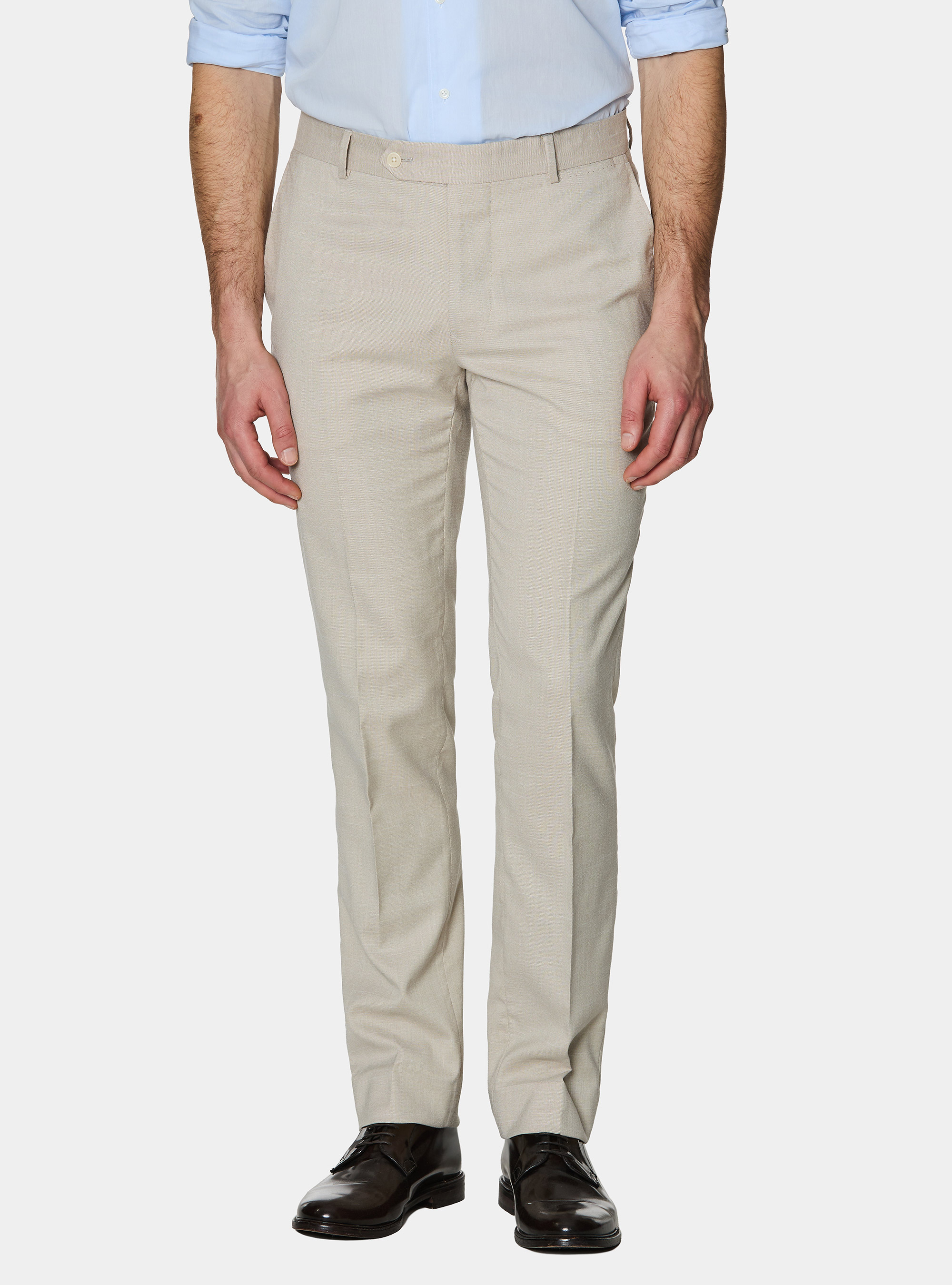 Hopsack suit trousers, SAND