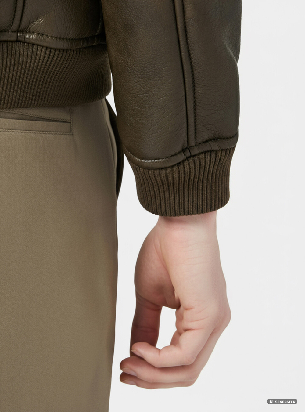 Bomber in similpelle con tasconi, MILITARE 0609C