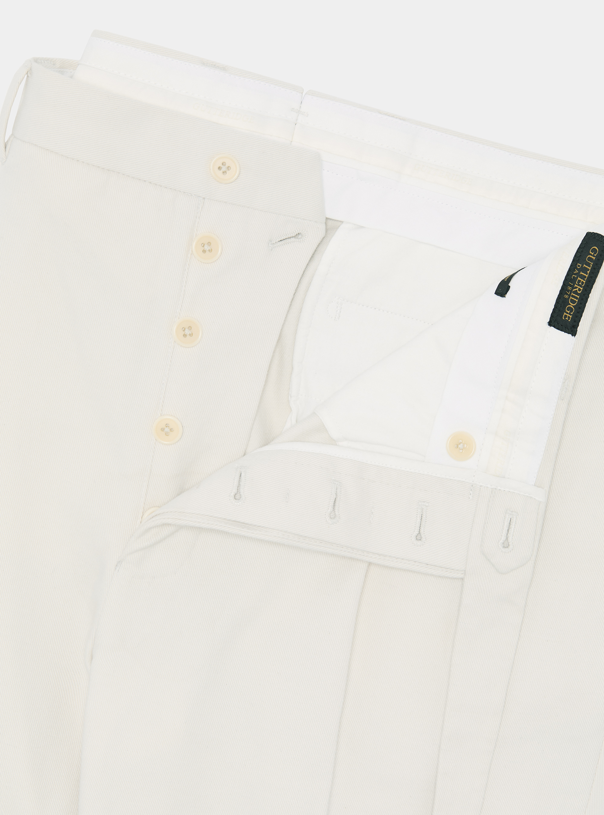 Pantalon &agrave; pinces en coton et cachemire, CR&Atilde; ME