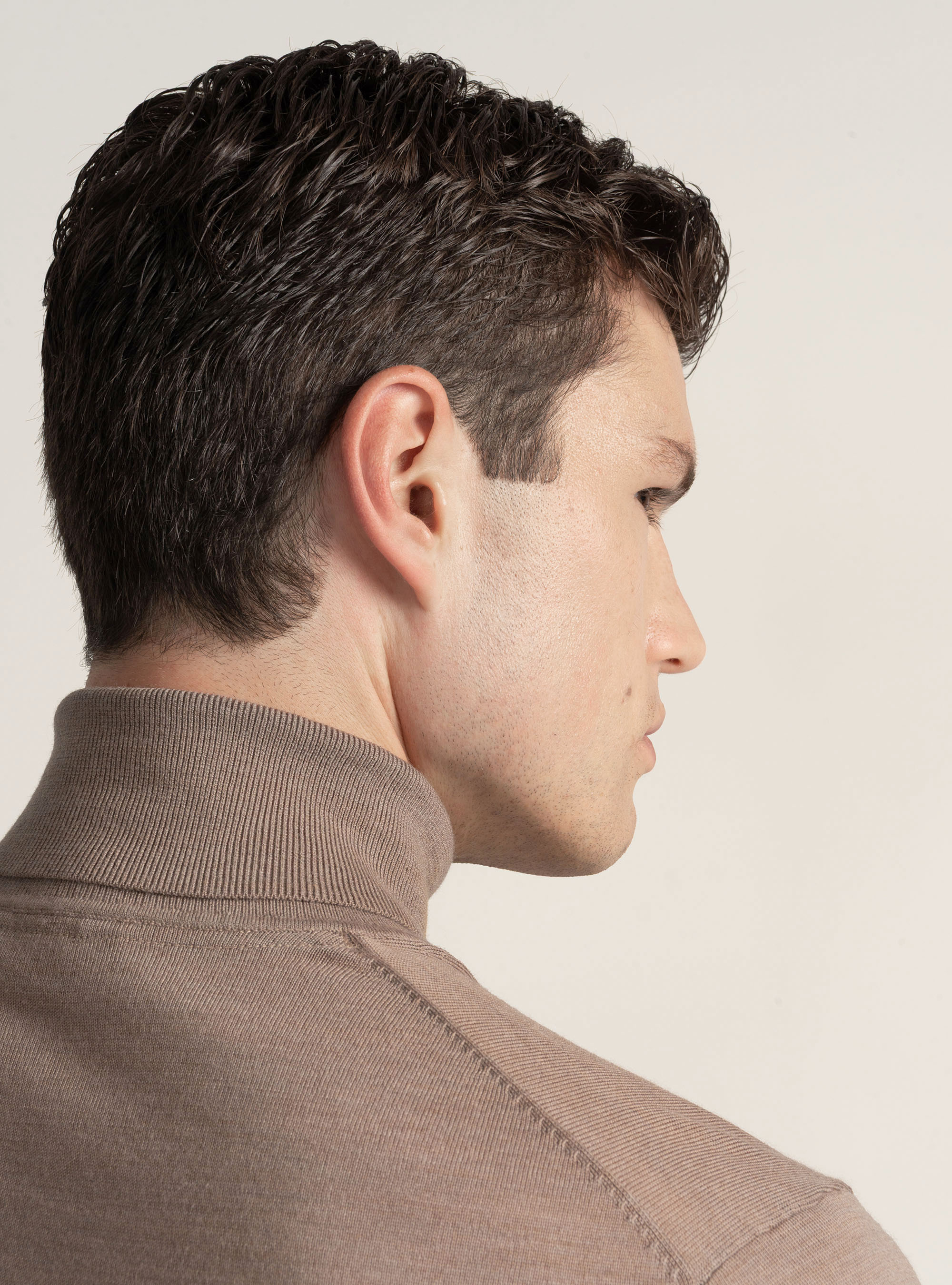 Turtleneck in pure extra-fine merino wool, MUD