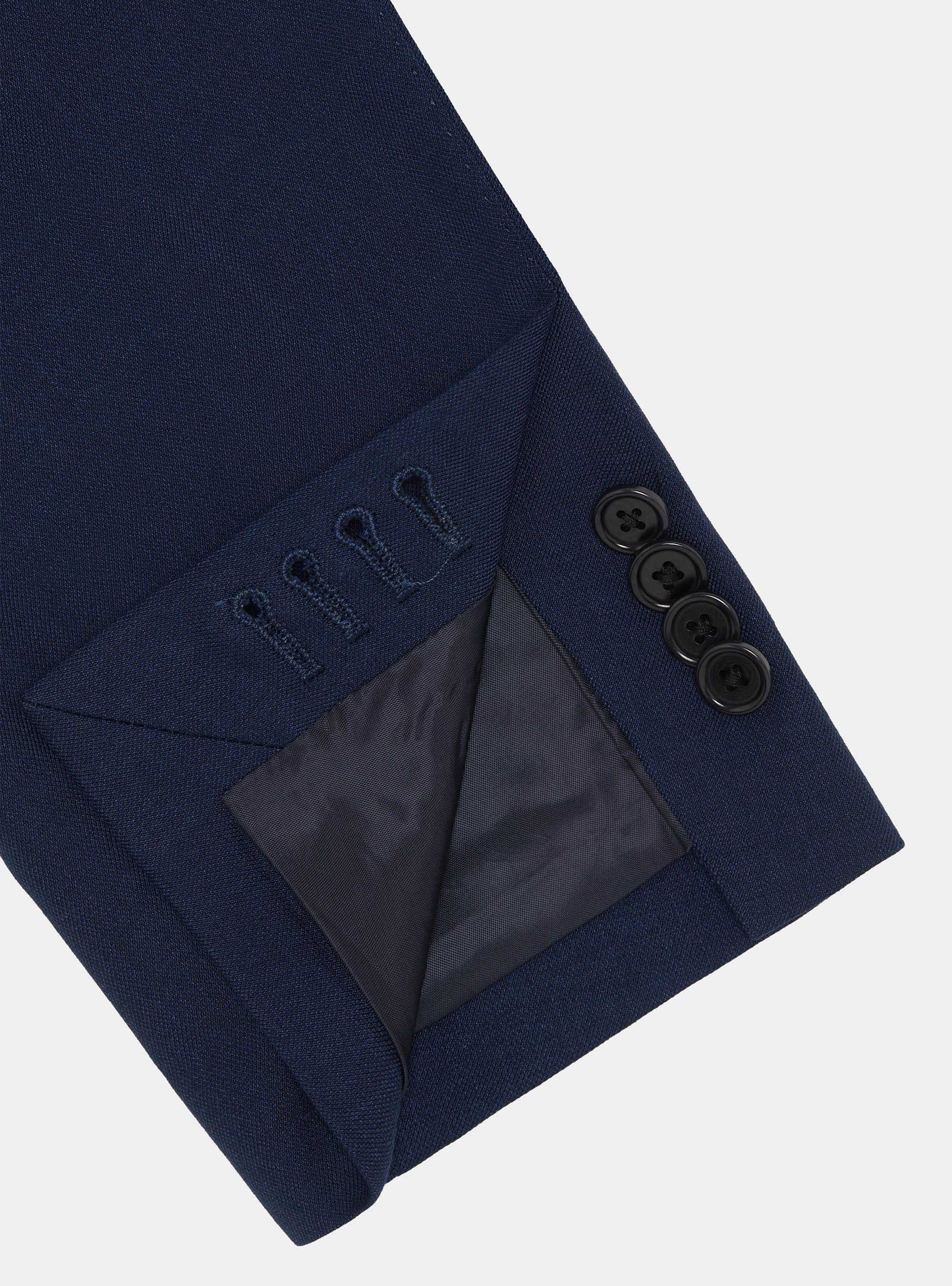Hopsack fabric suit blazer, NAVY BLUE