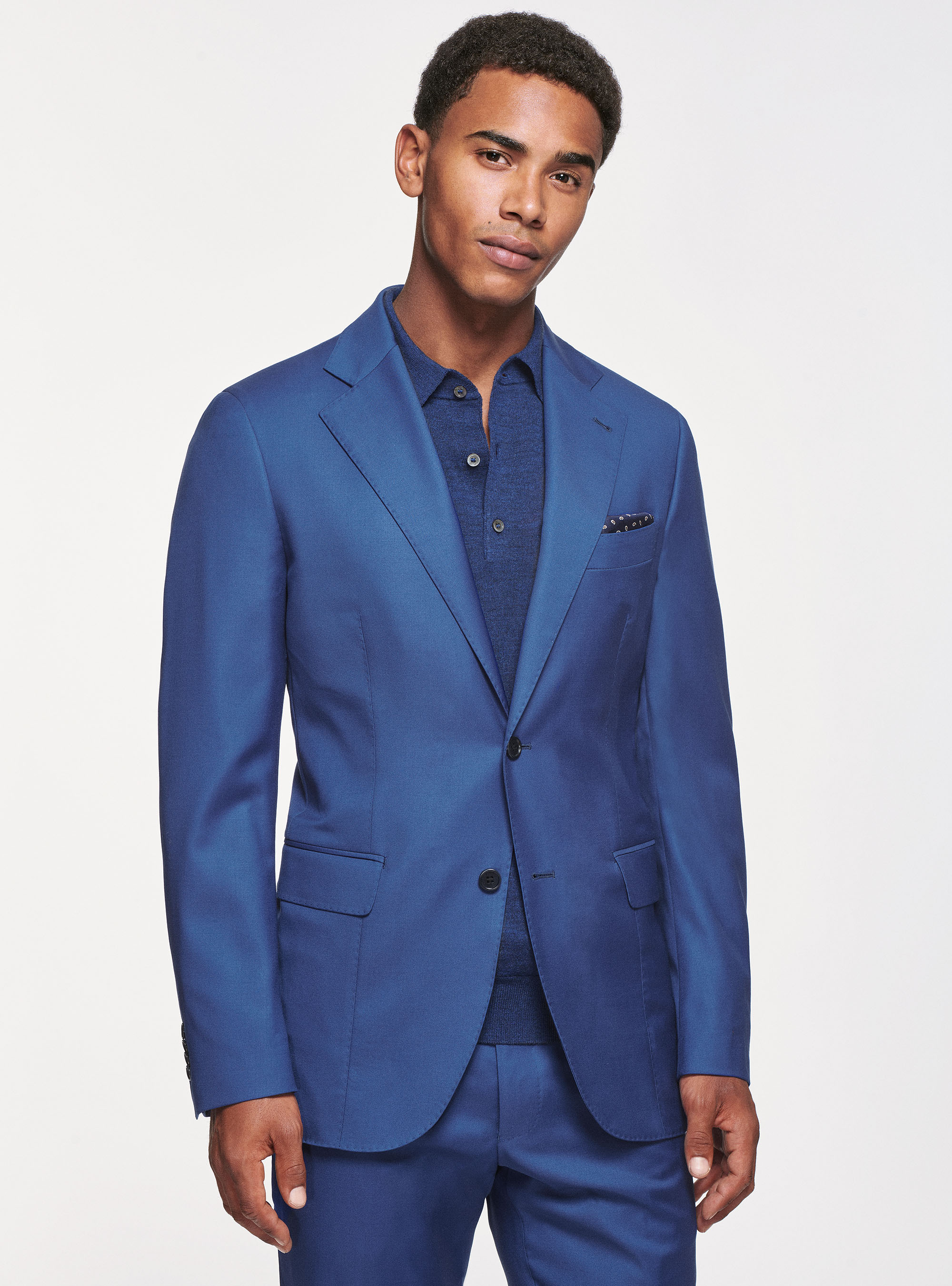 Giacca in pura lana superfine 110's, BLU ROYAL