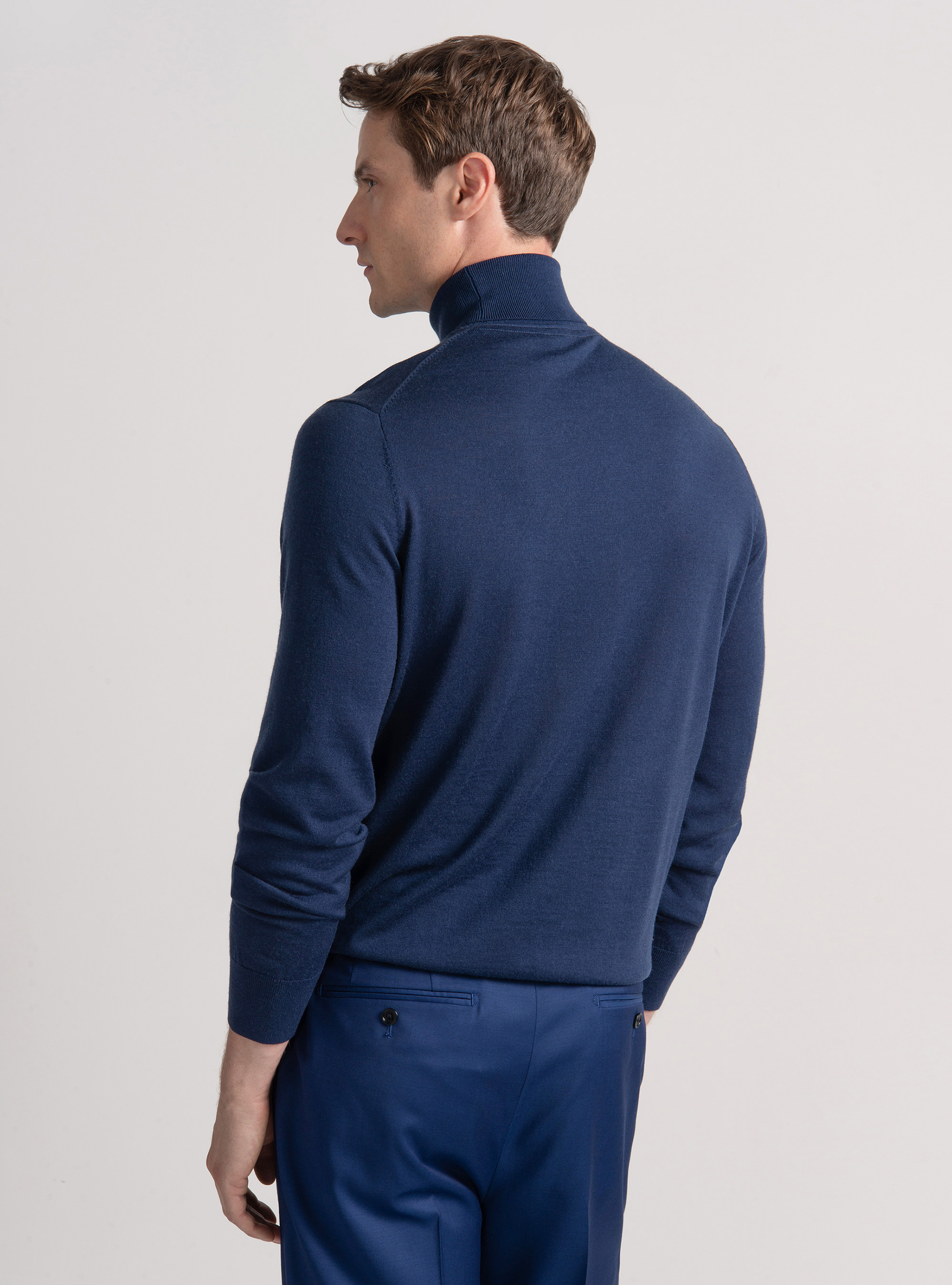 Turtleneck in pure extra-fine merino wool, INK