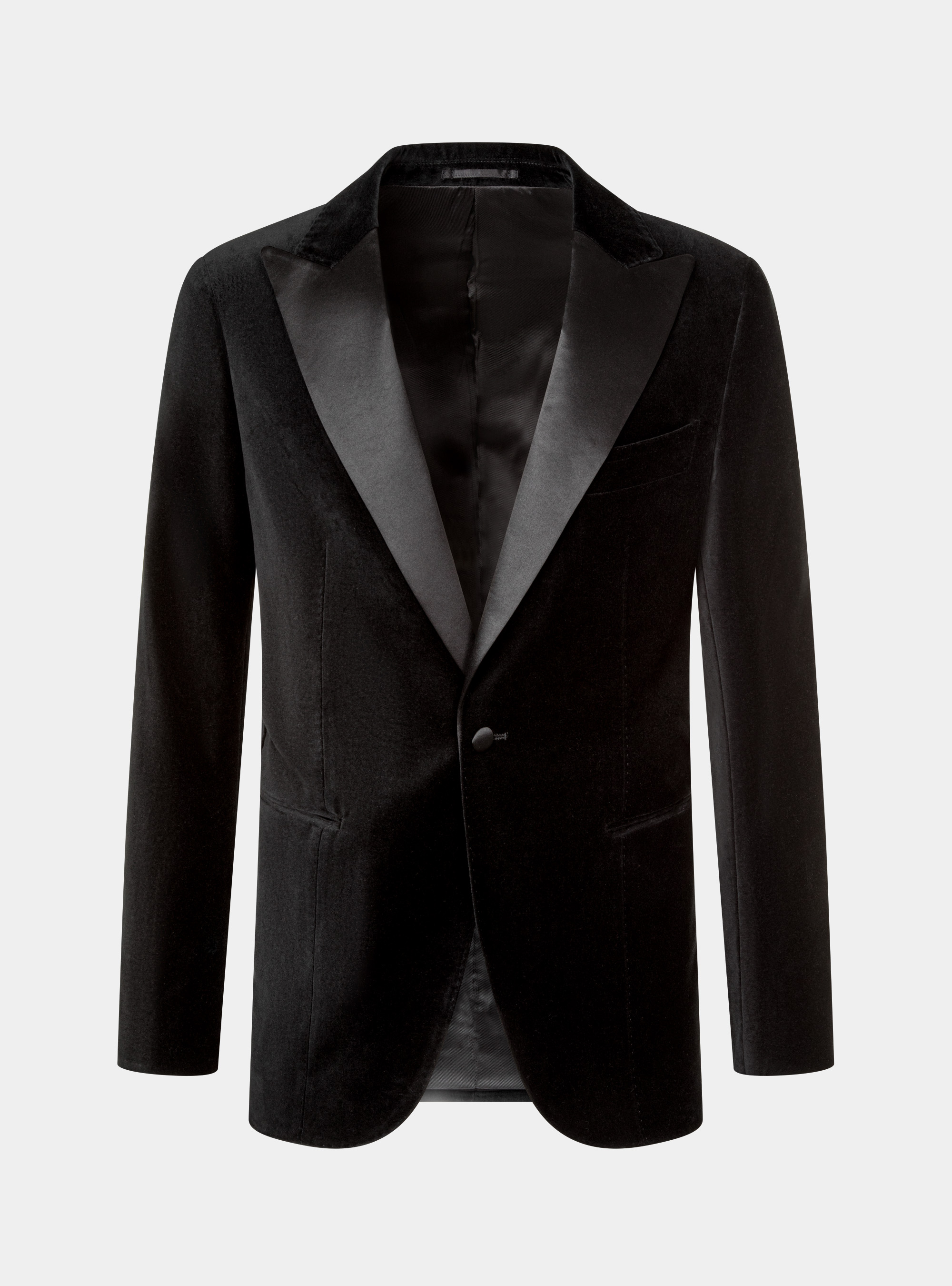 Velvet tuxedo blazer, BLACK