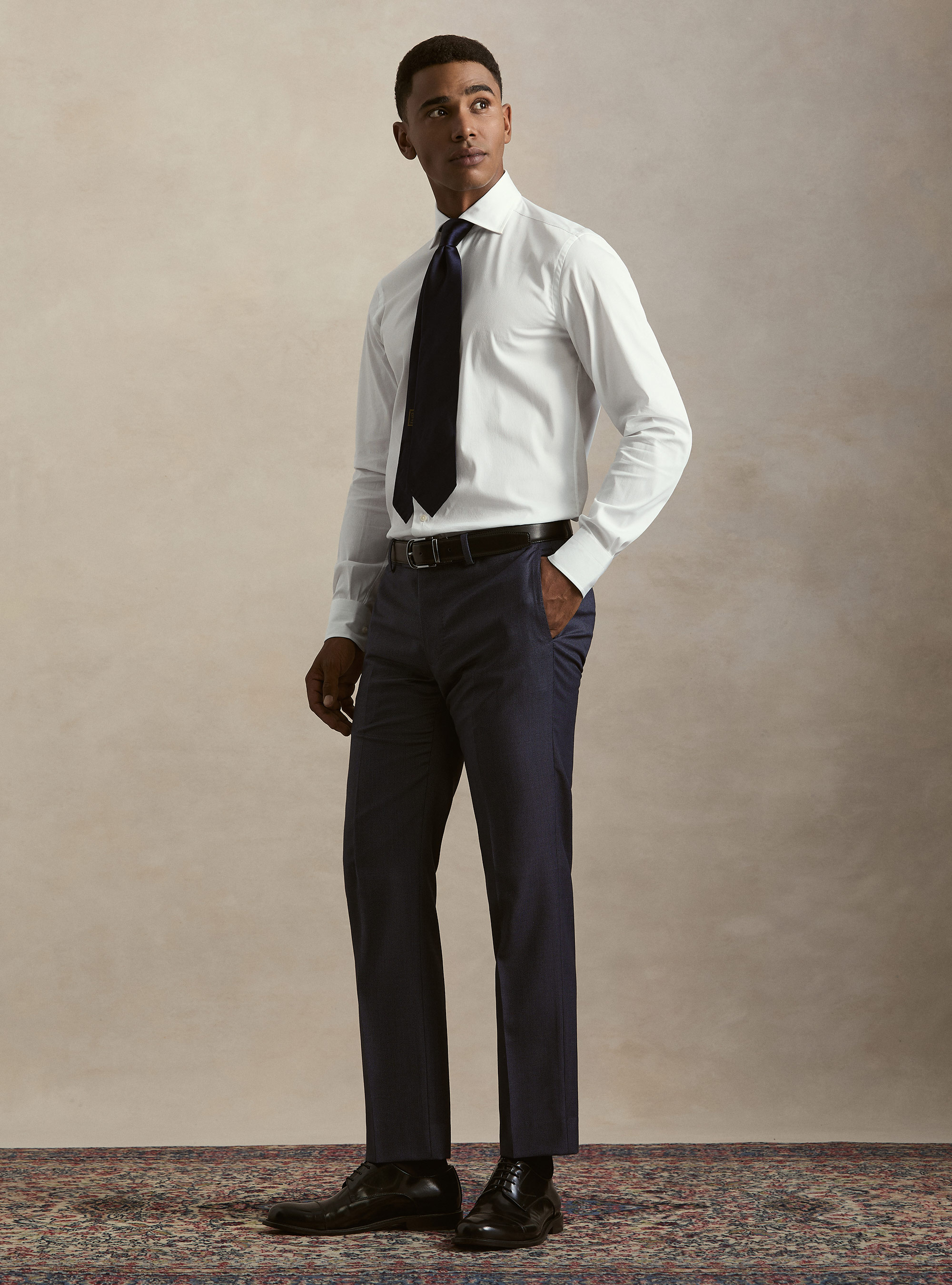 Stretch-Piqu&eacute;-Hemd, BIANCO 0099C