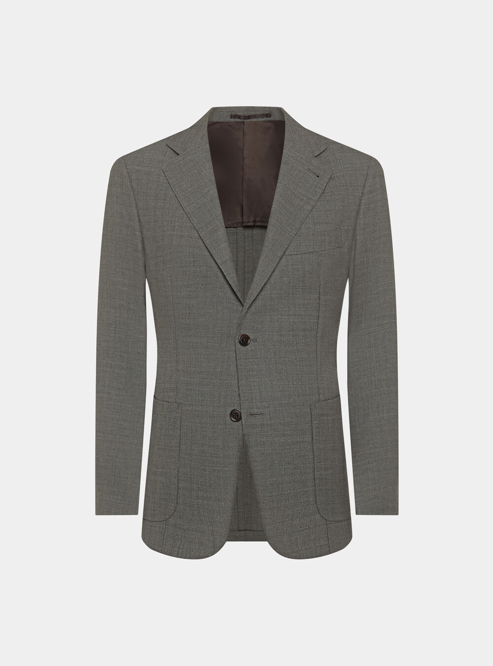 Micro-textured pure wool blazer, MUD