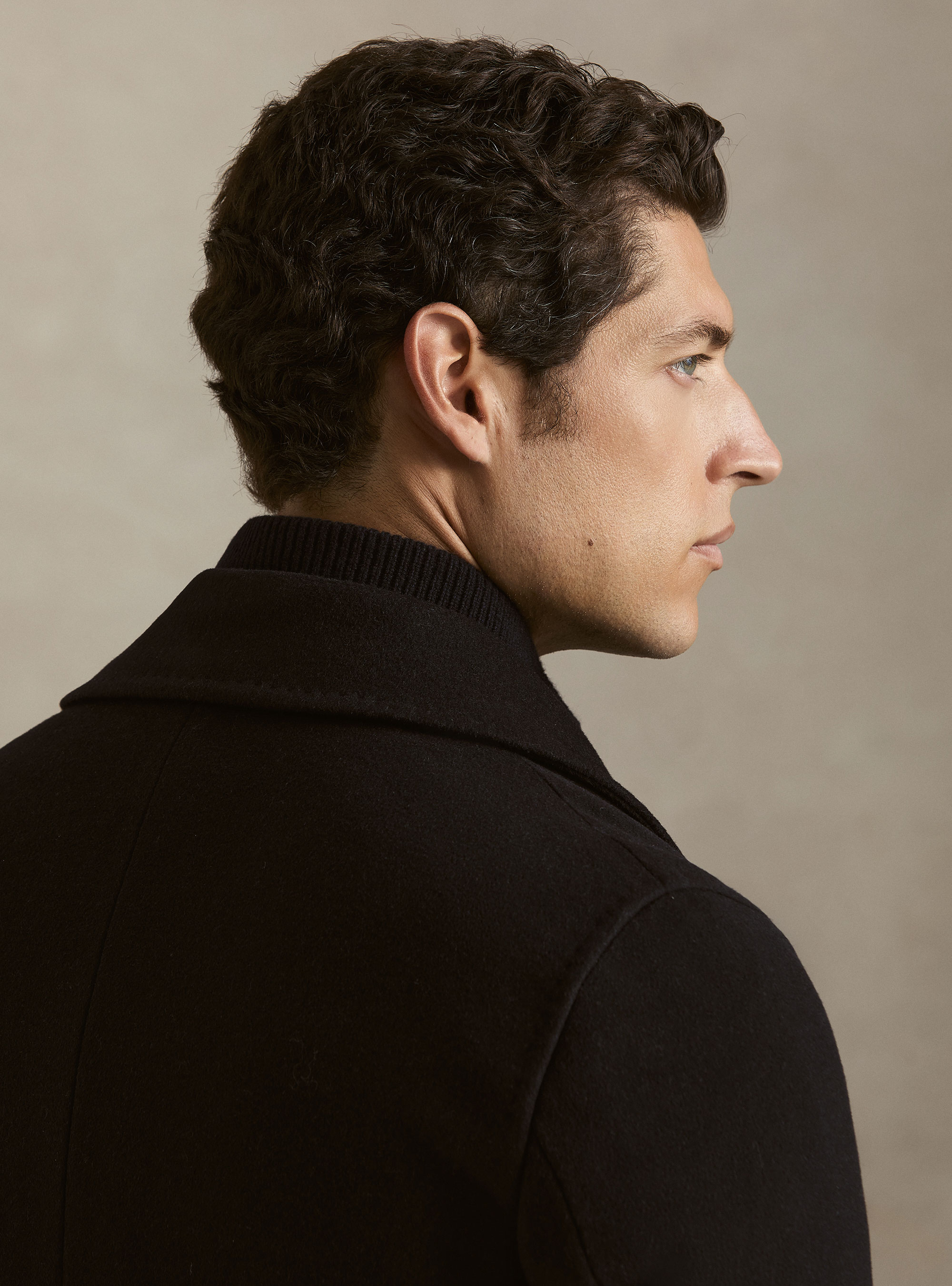 Wool-cashmere peacoat, NAVY BLUE