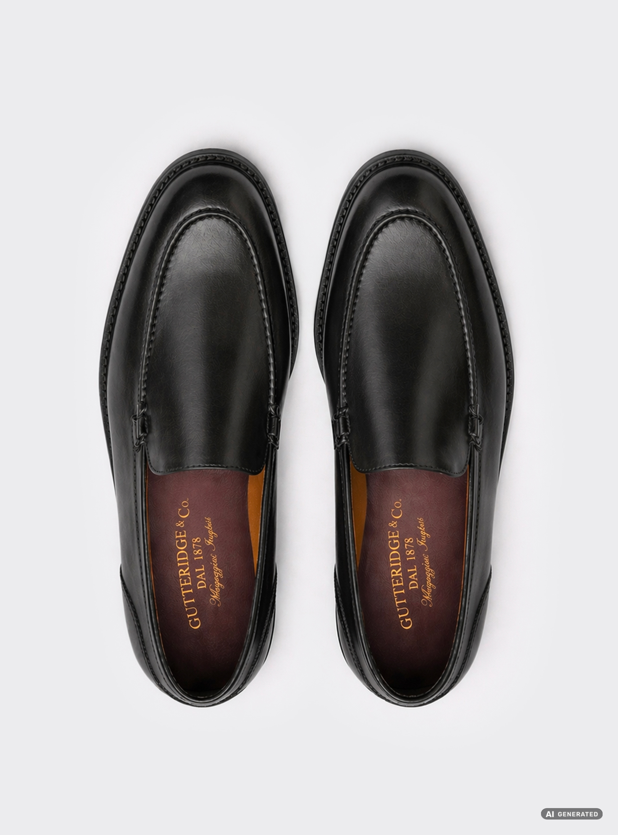 Mocassins en cuir, NOIR