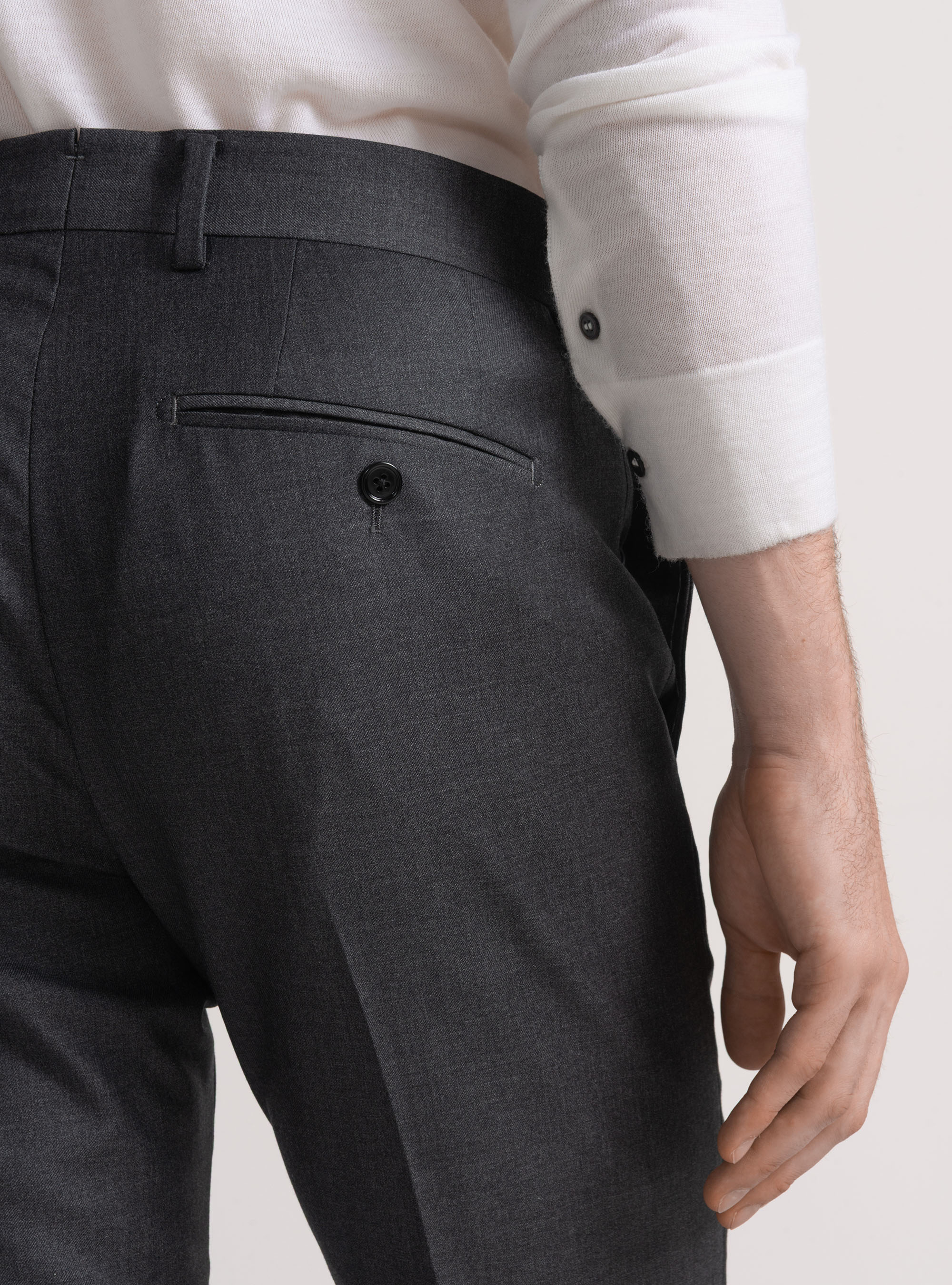 Pure wool suit trousers Vitale Barberis Canonico, ASPHALT GREY