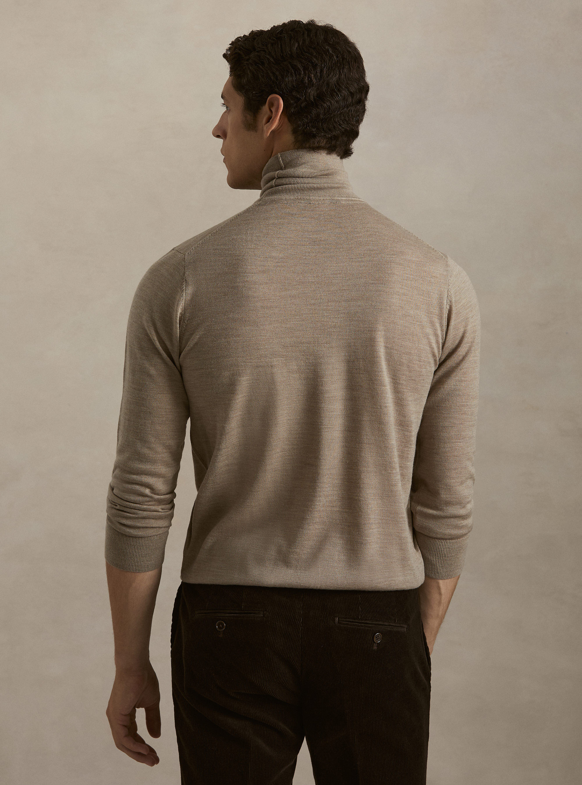 Rollkragenpullover aus reiner extrafeiner Merinowolle, FANGO 0555C