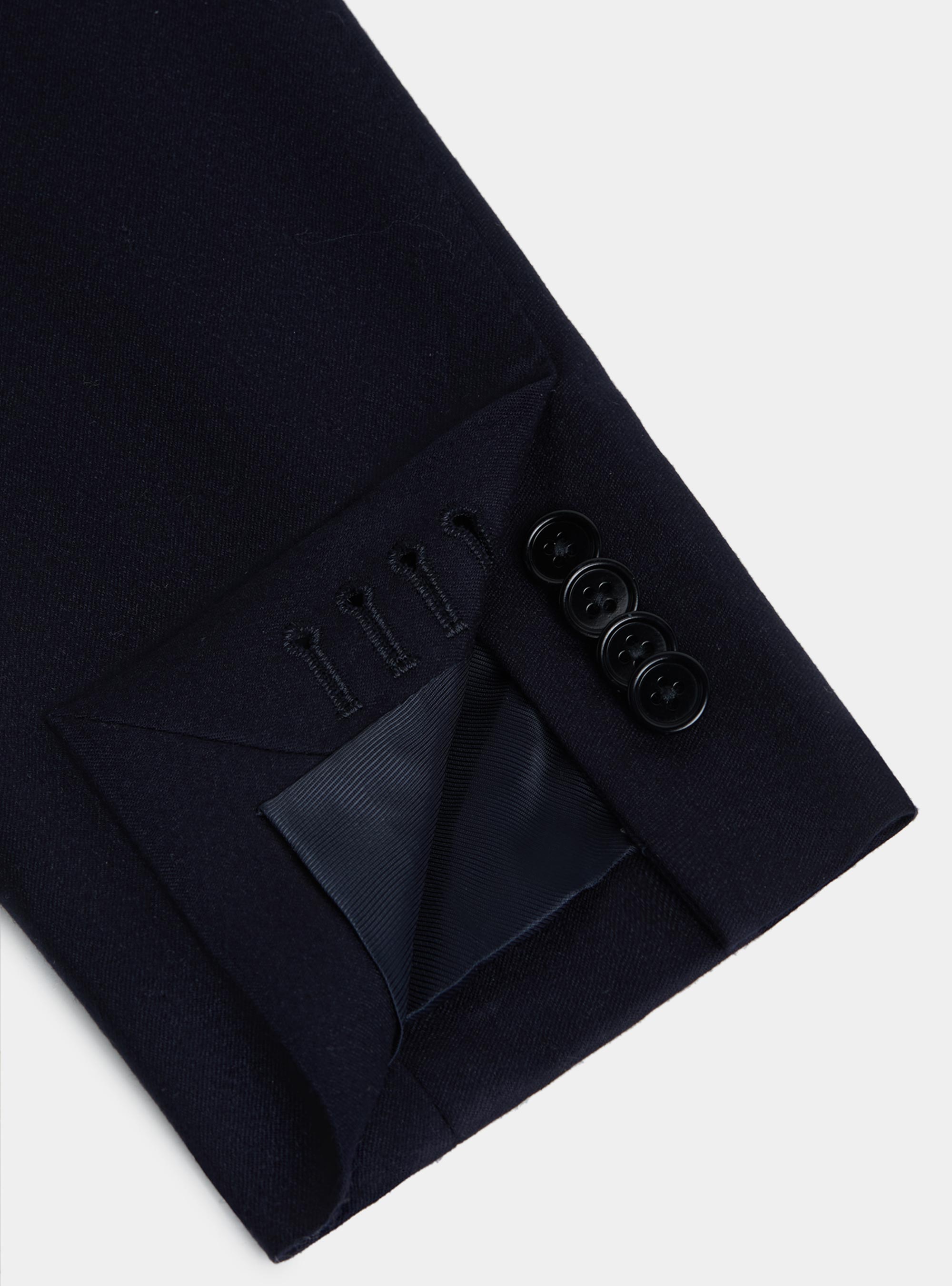 Giacca petto a lancia in flanella, BLU NAVY