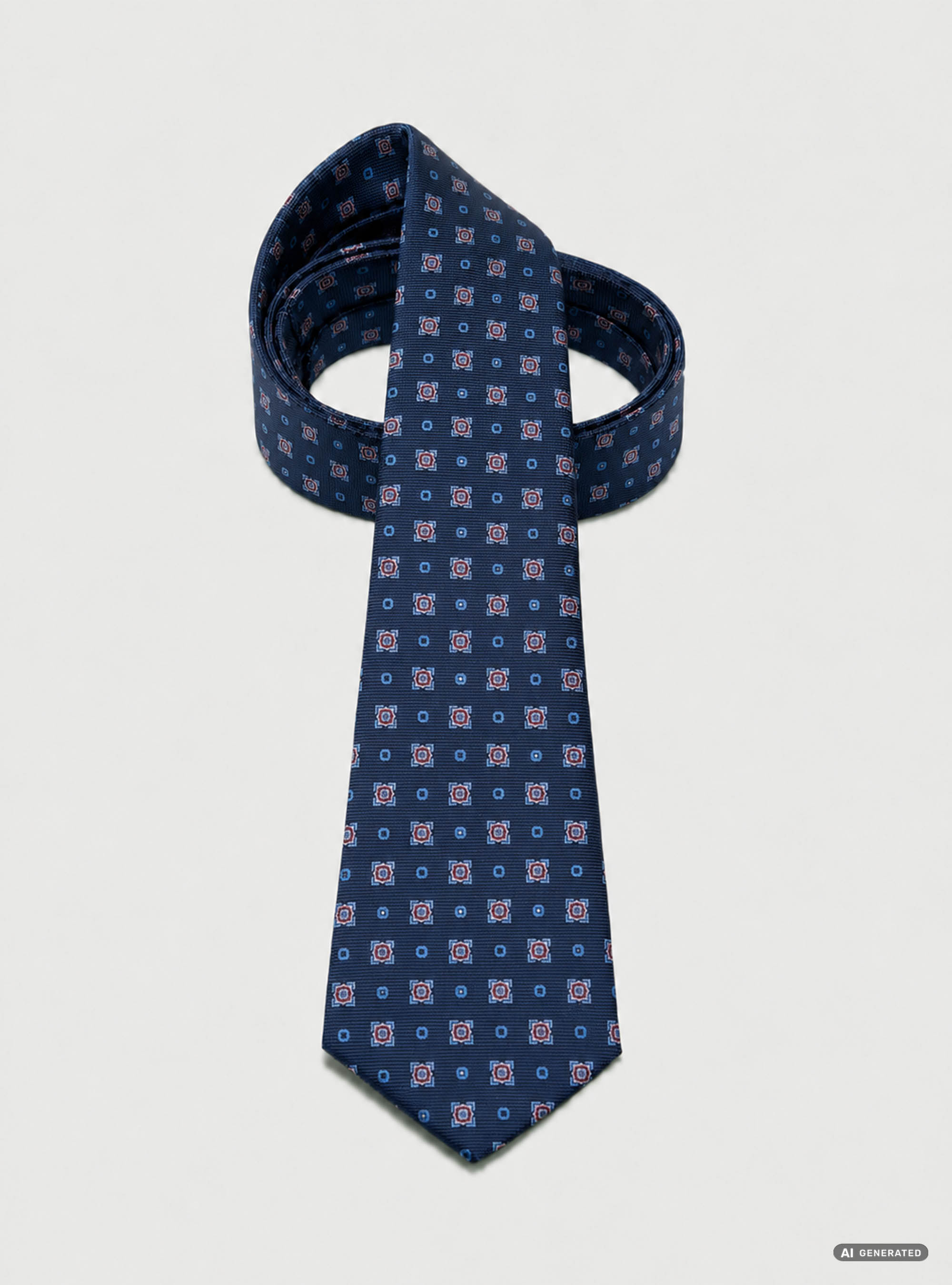 Micro-pattern silk jacquard tie, NAVY BLUE
