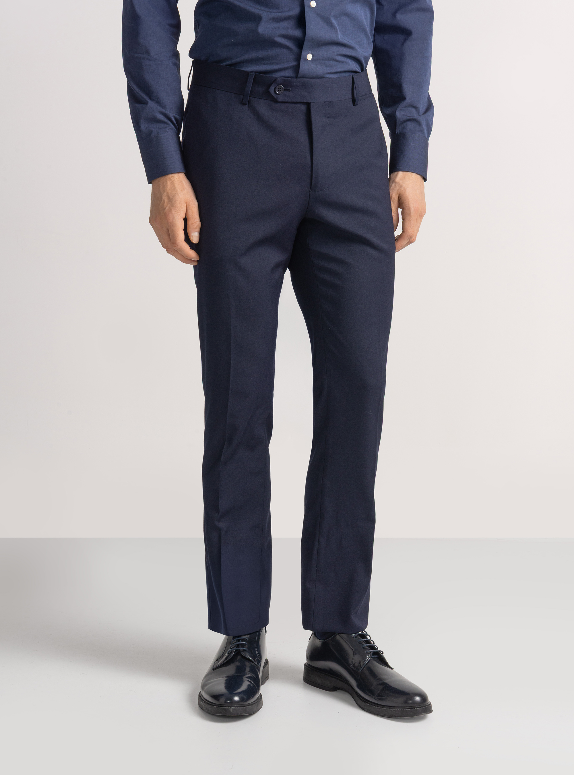 Slim-fit suit trousers, NAVY BLUE